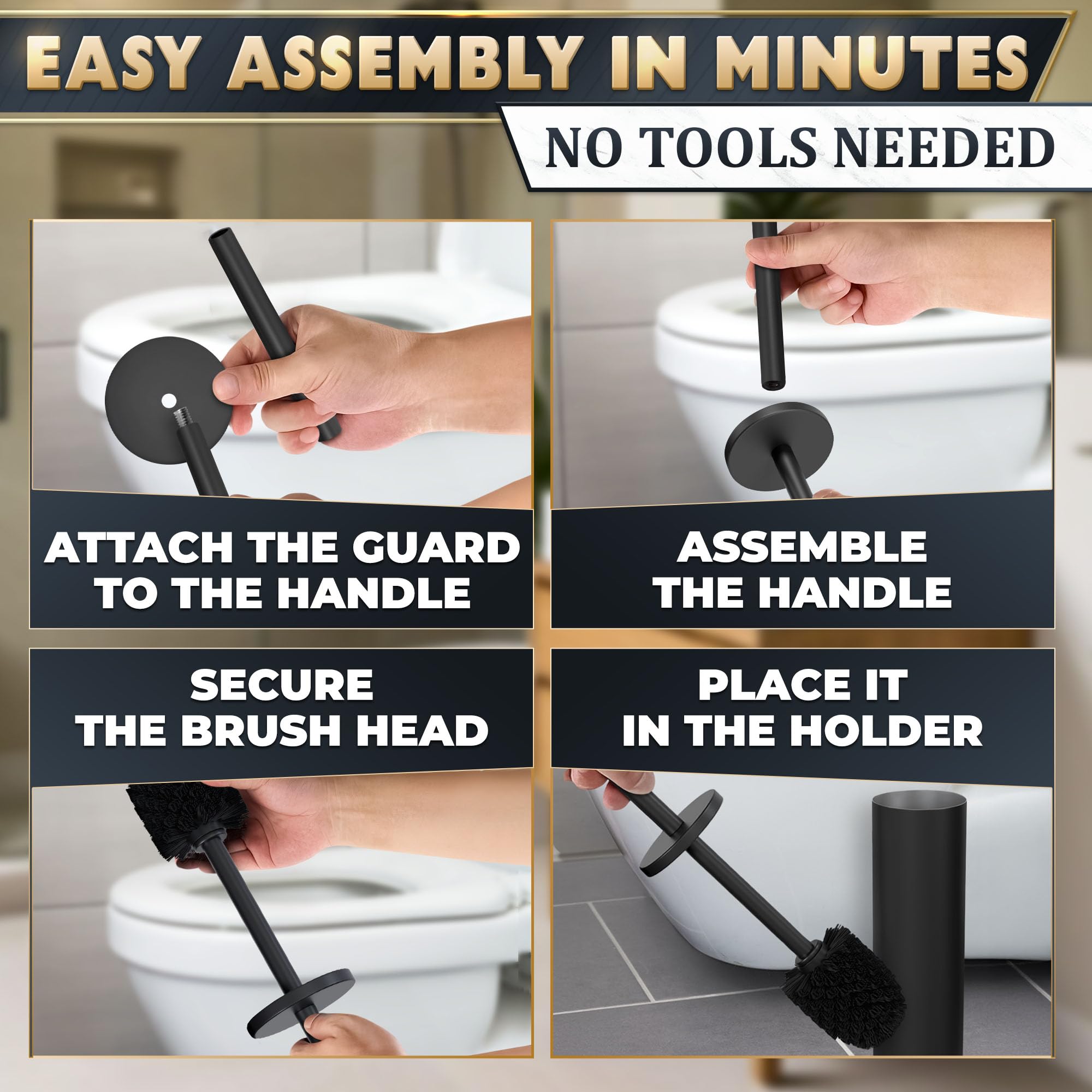 Stainless Steel Toilet Brush and Holder Set