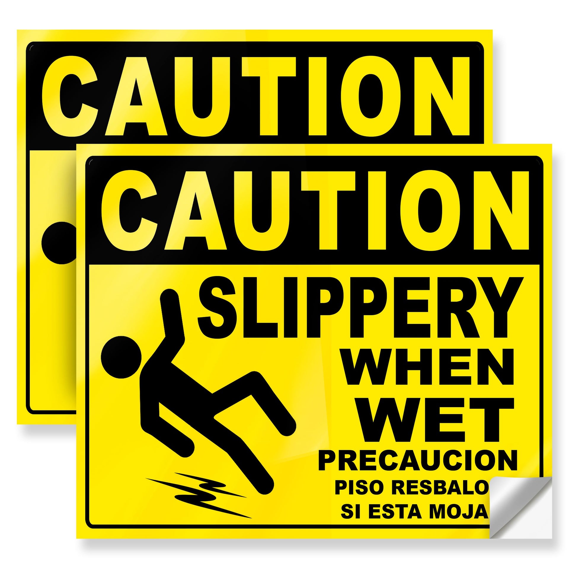 Caution Slippery When Wet Stickers (2 Count)