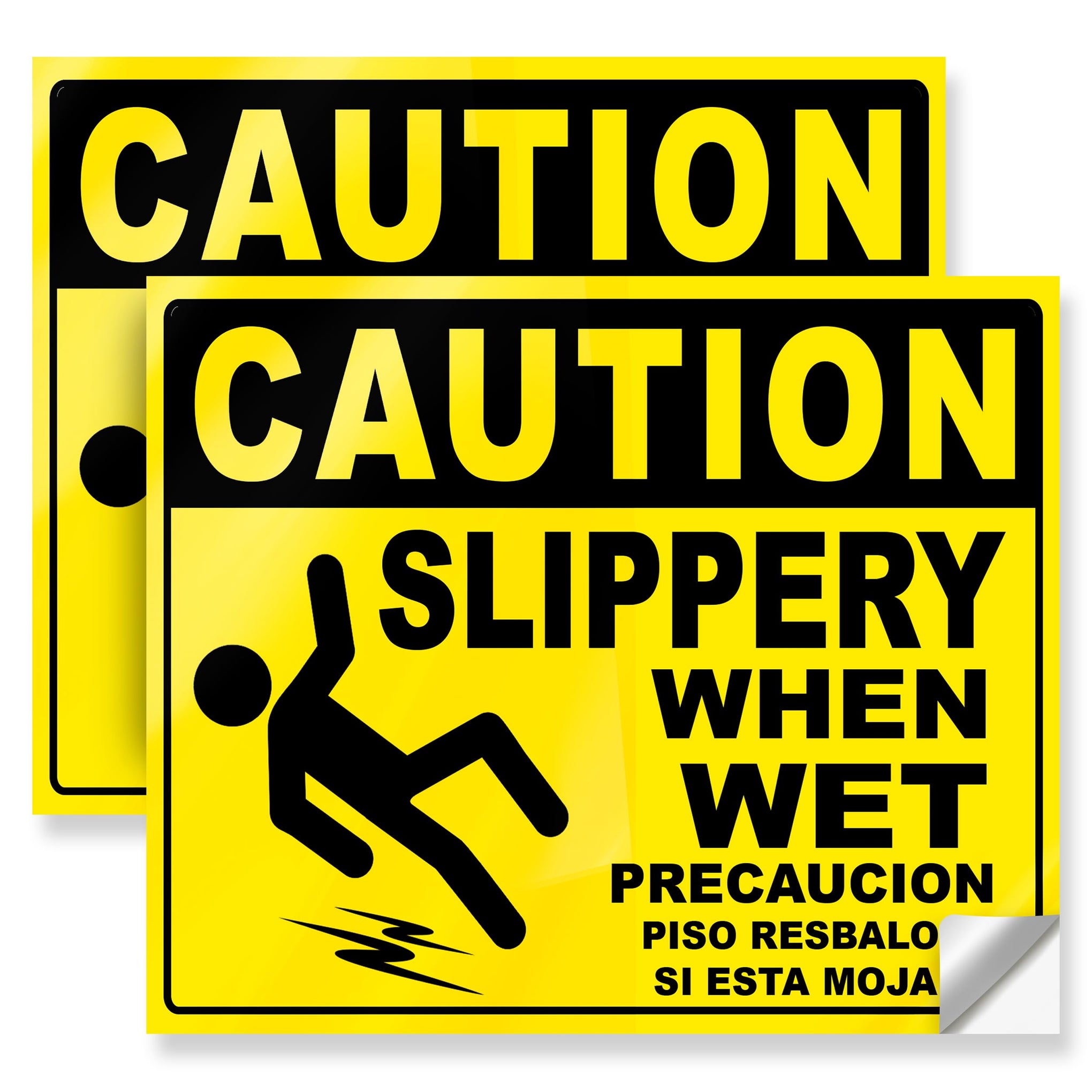 Caution Slippery When Wet Stickers (2 Count)