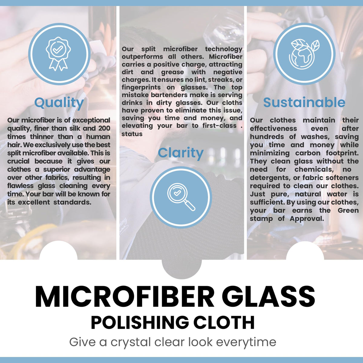 Toast to Perfection Microfiber Glass Polishing Lint (5 Count)