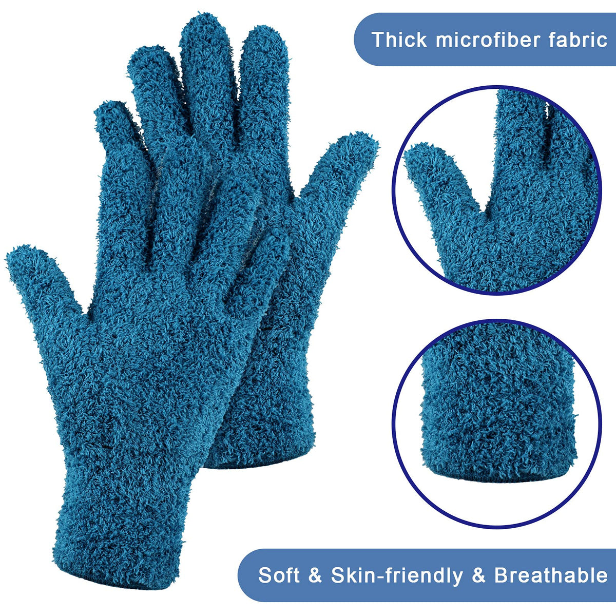 3 Pairs Microfiber Dusting Gloves for Plants Leaf (3 Count)