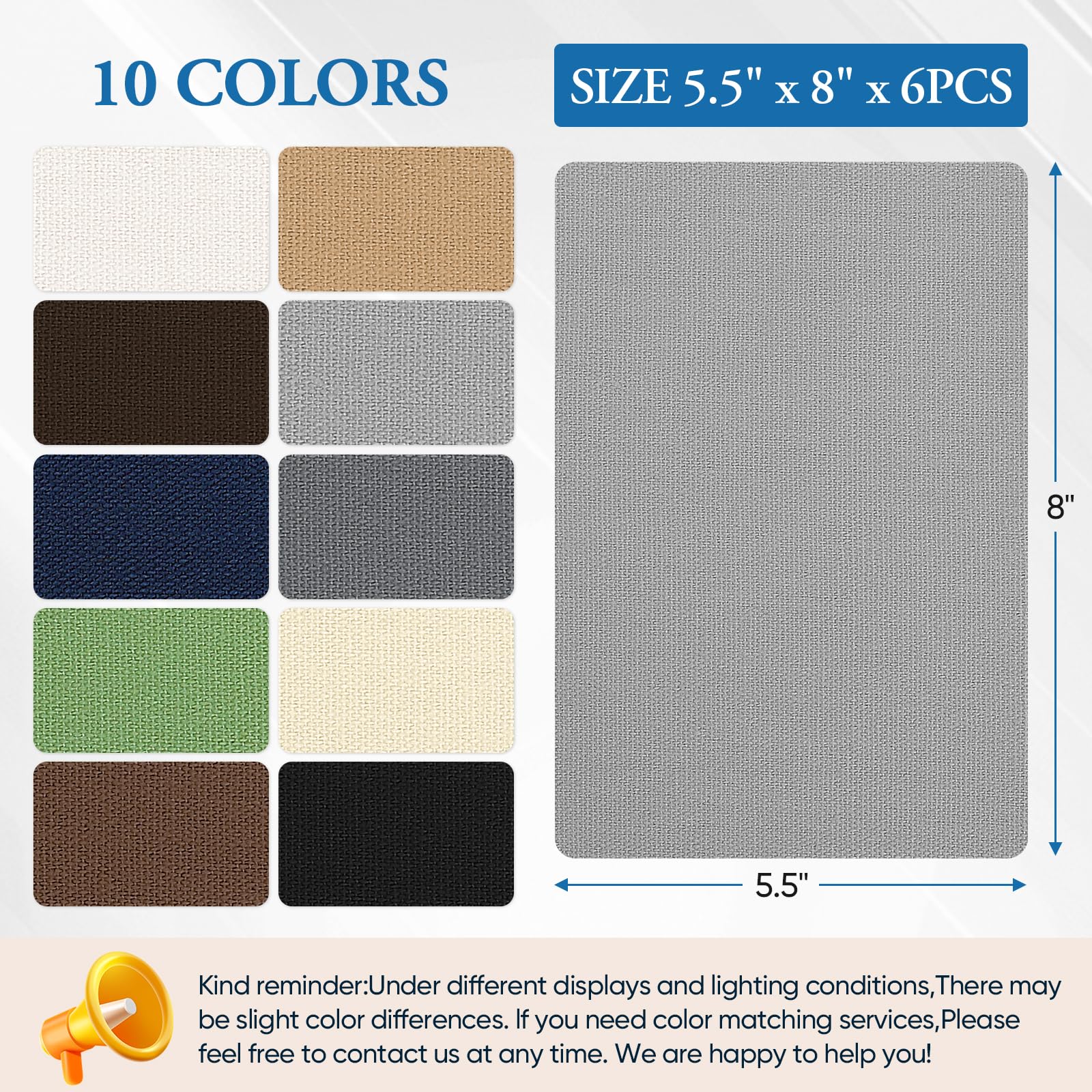 Canvas Patch 5.5 x 8 Inches 6Pcs Self (6 Count)