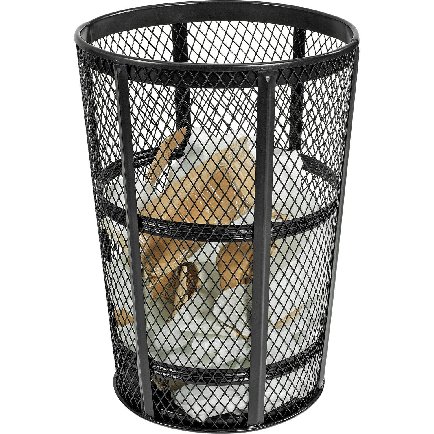 Outdoor Metal Trash Container Black