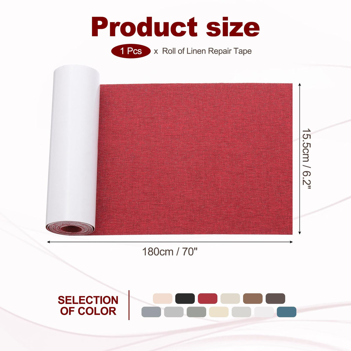 Self Adhesive Leather Furniture Patches Tape 70x6.2 Wine Red
