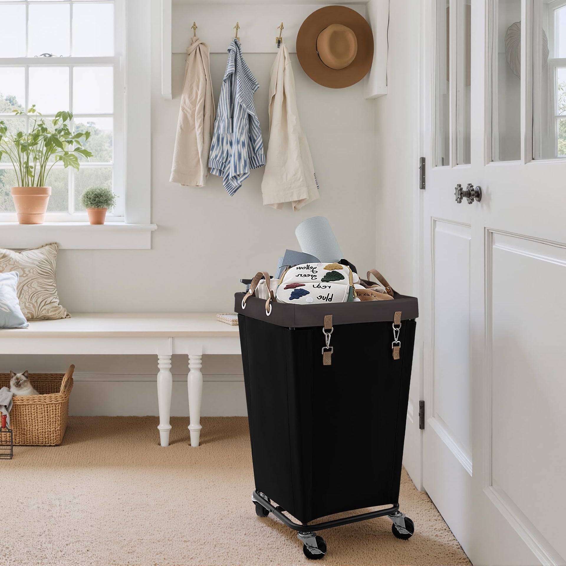 110L Laundry Basket with Wheels
