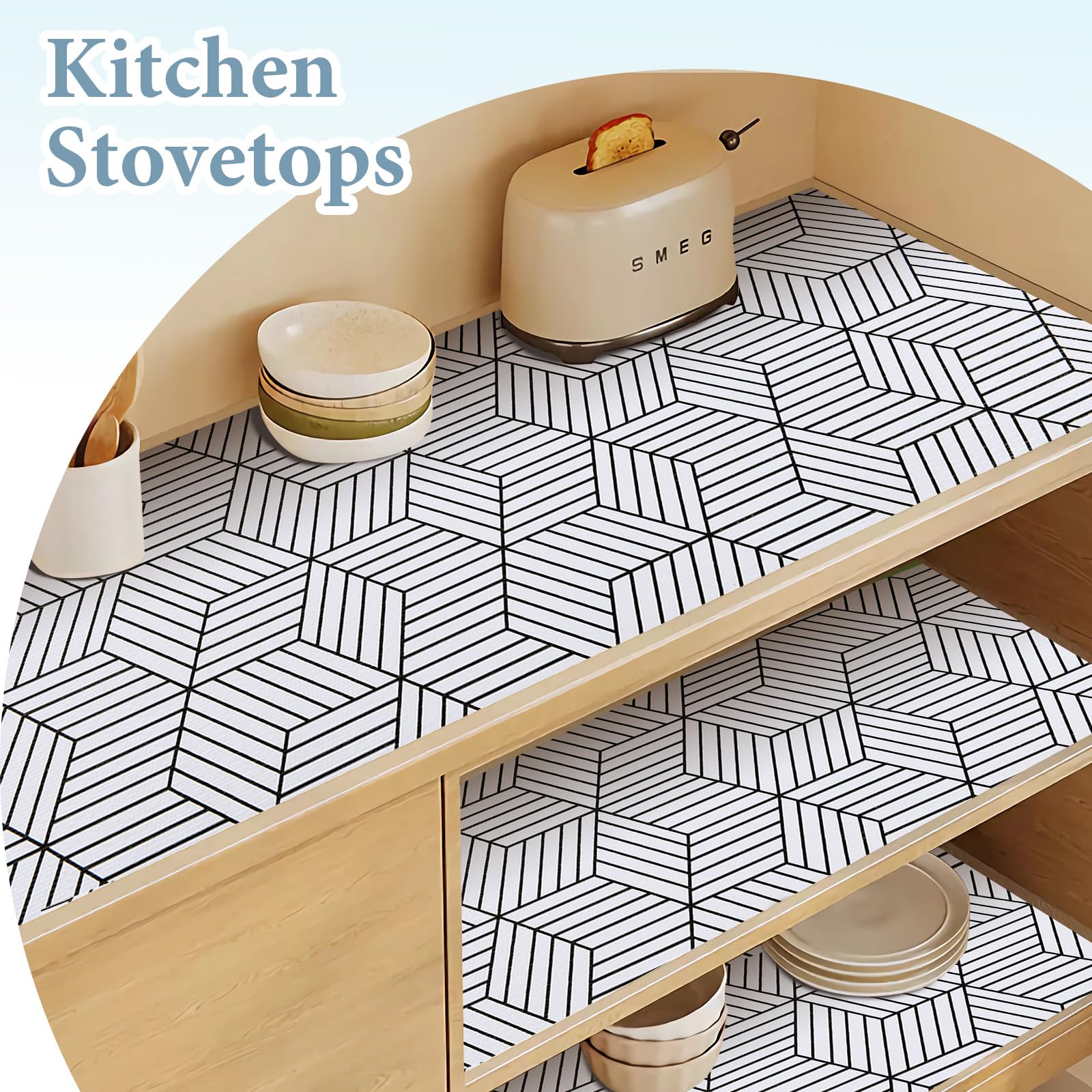 Shelf Liners for Kitchen Cabinets Non Adhesive Shelf Liner Paper Non (1417.2 sq in sq in)