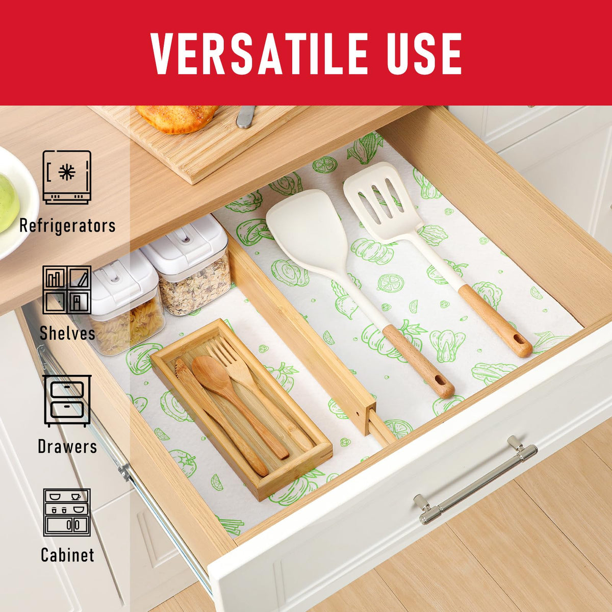 6 Pack Refrigerator Shelf Liners for French Door Fridge