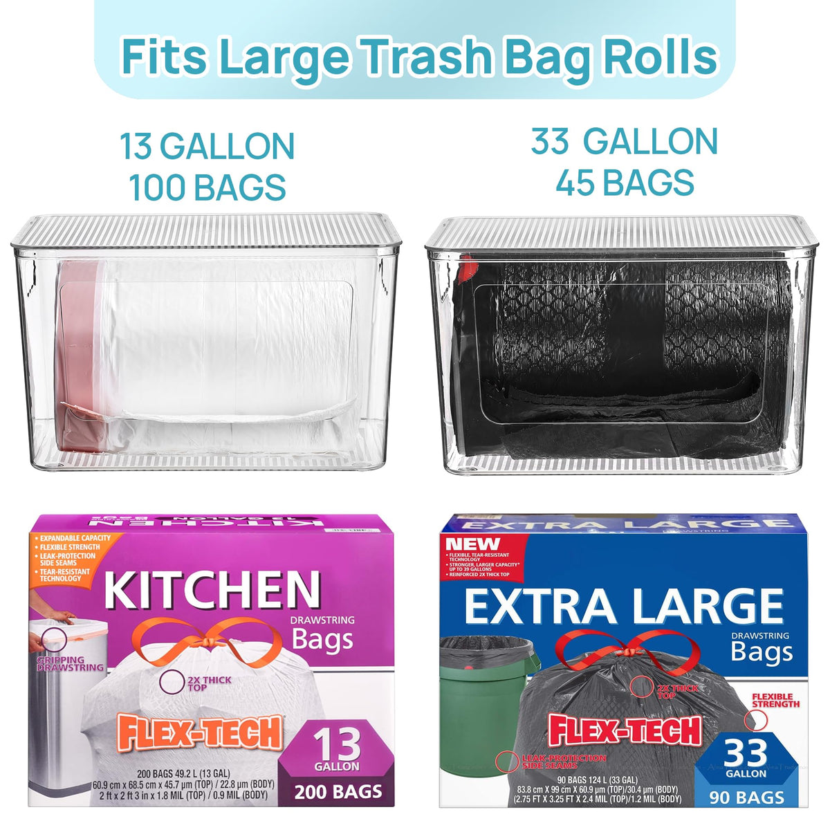 1 Pack Clear Trash Bag Holder