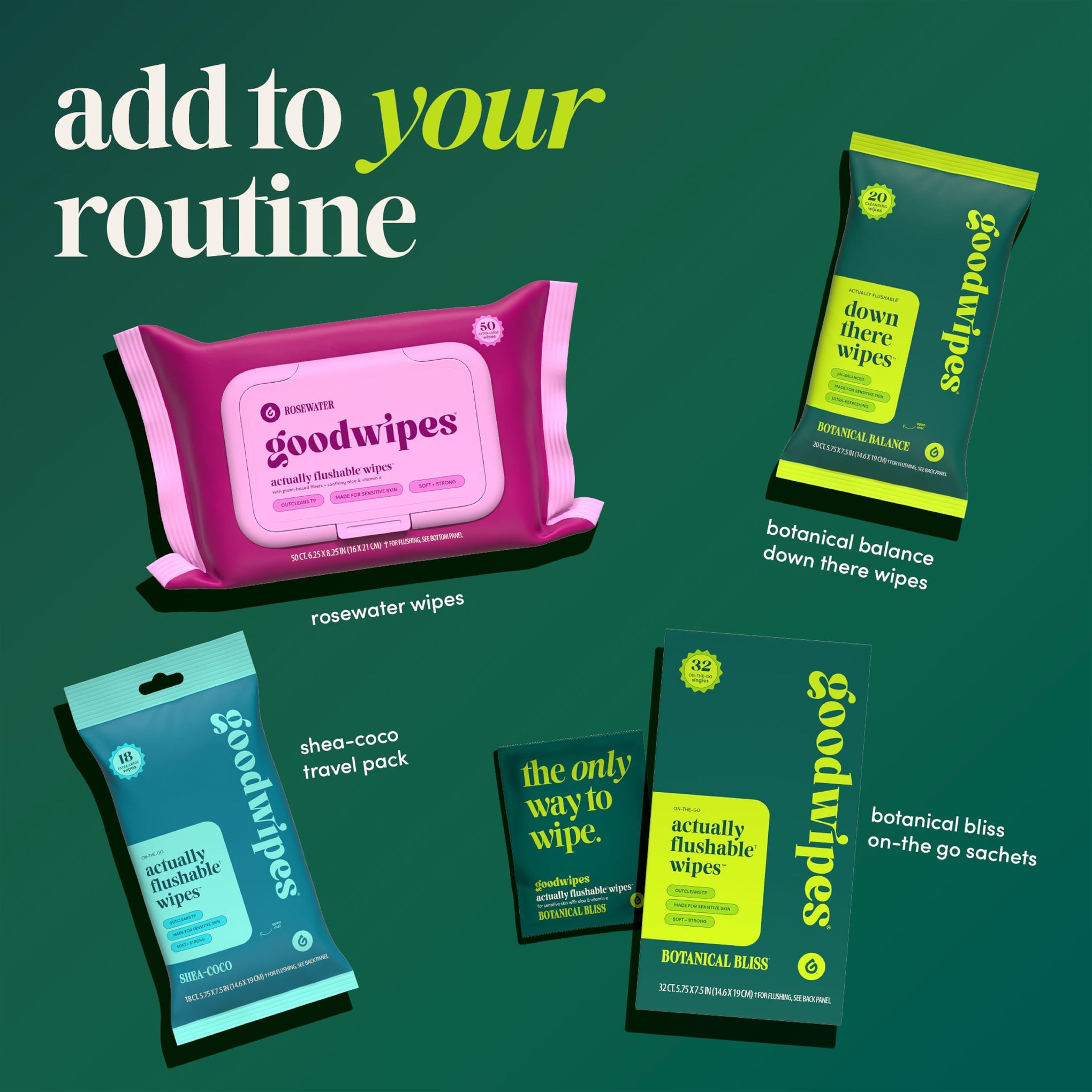 Flushable Wipes for Women (32 Count)