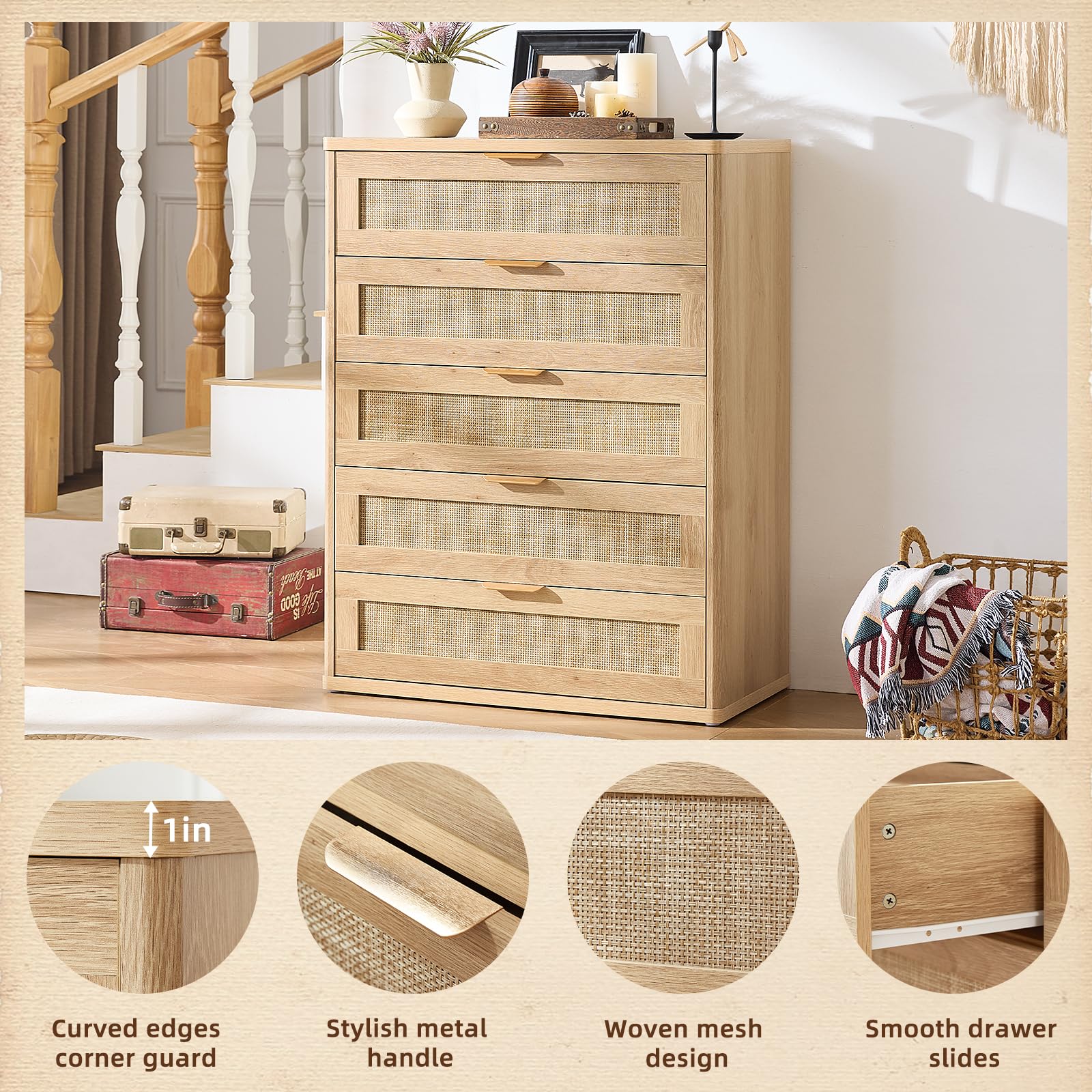 Rattan Dresser for Bedroom