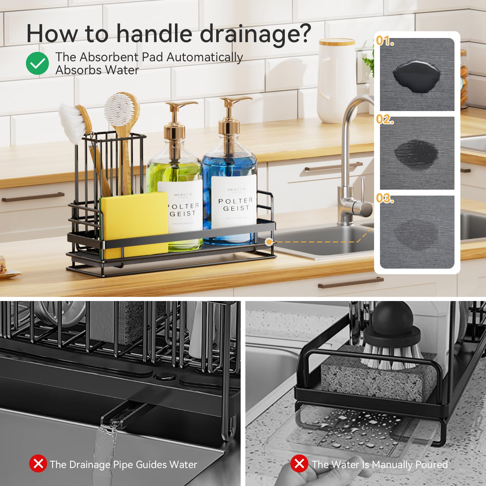 Sink Caddy With Stone Drying Tray