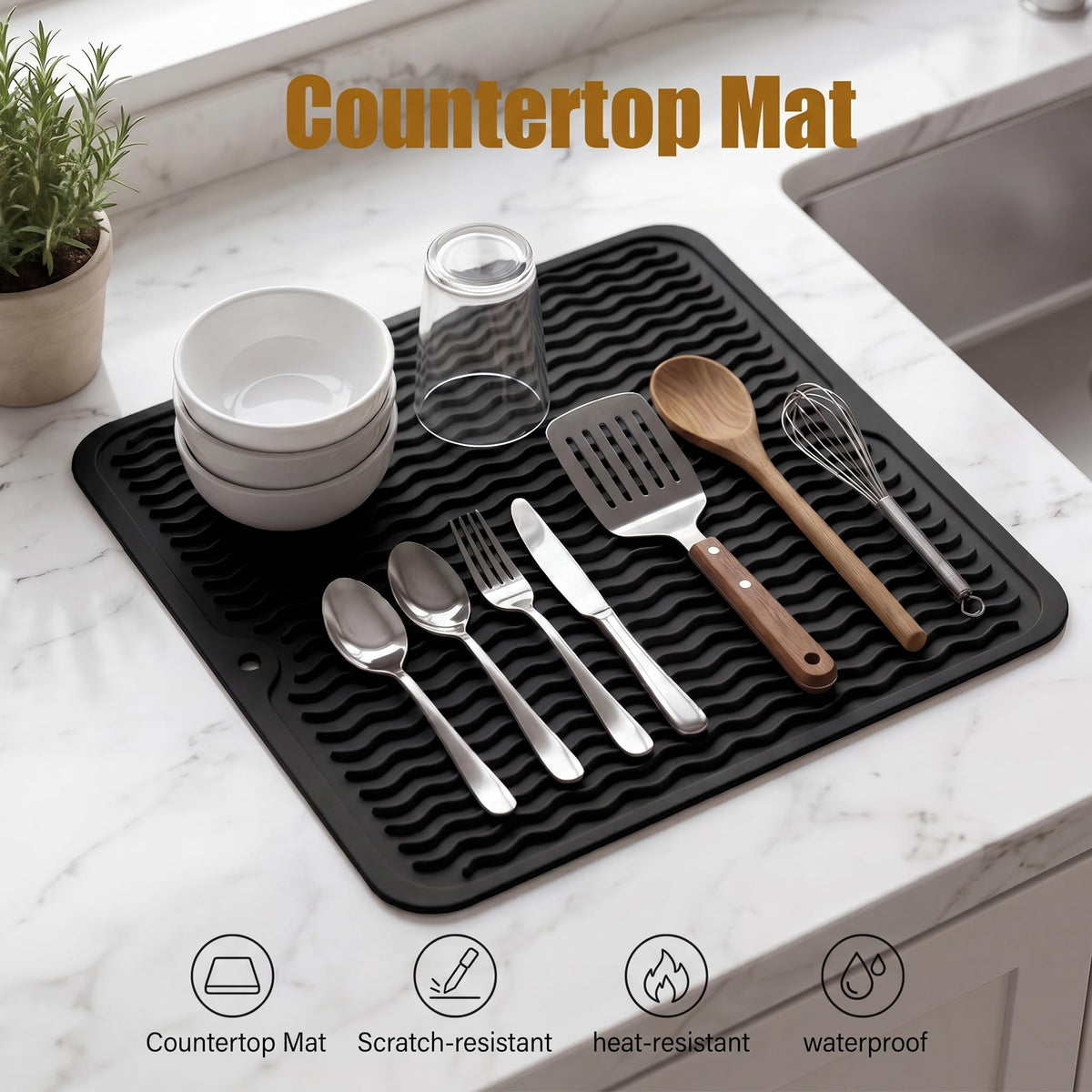 Silicone Dish Drying Mat for Multiple Usage