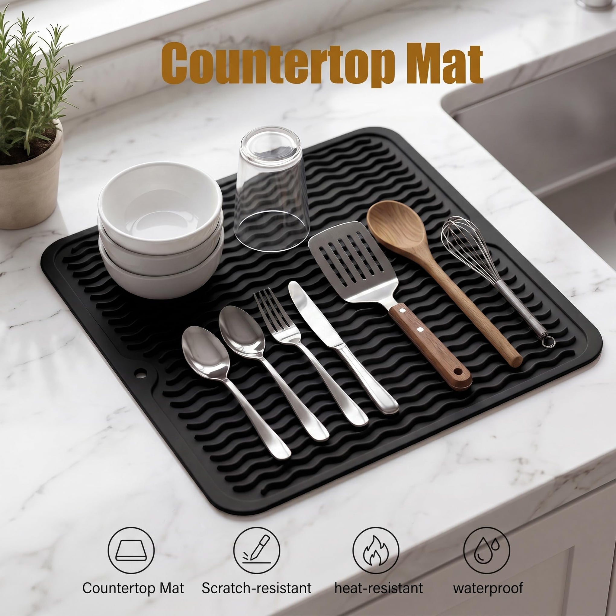 Silicone Dish Drying Mat for Multiple Usage