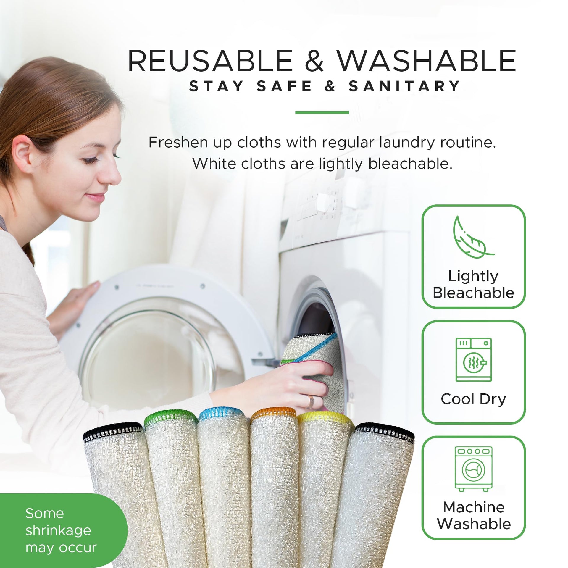 Dishcloths Kitchen Dishrag Cleaning Scrub Reusable 6pk 9x9in