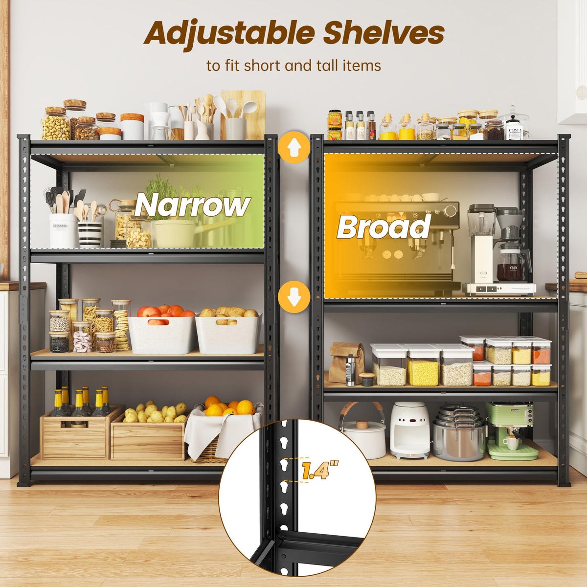 4 Tier Storage Shelves Dual