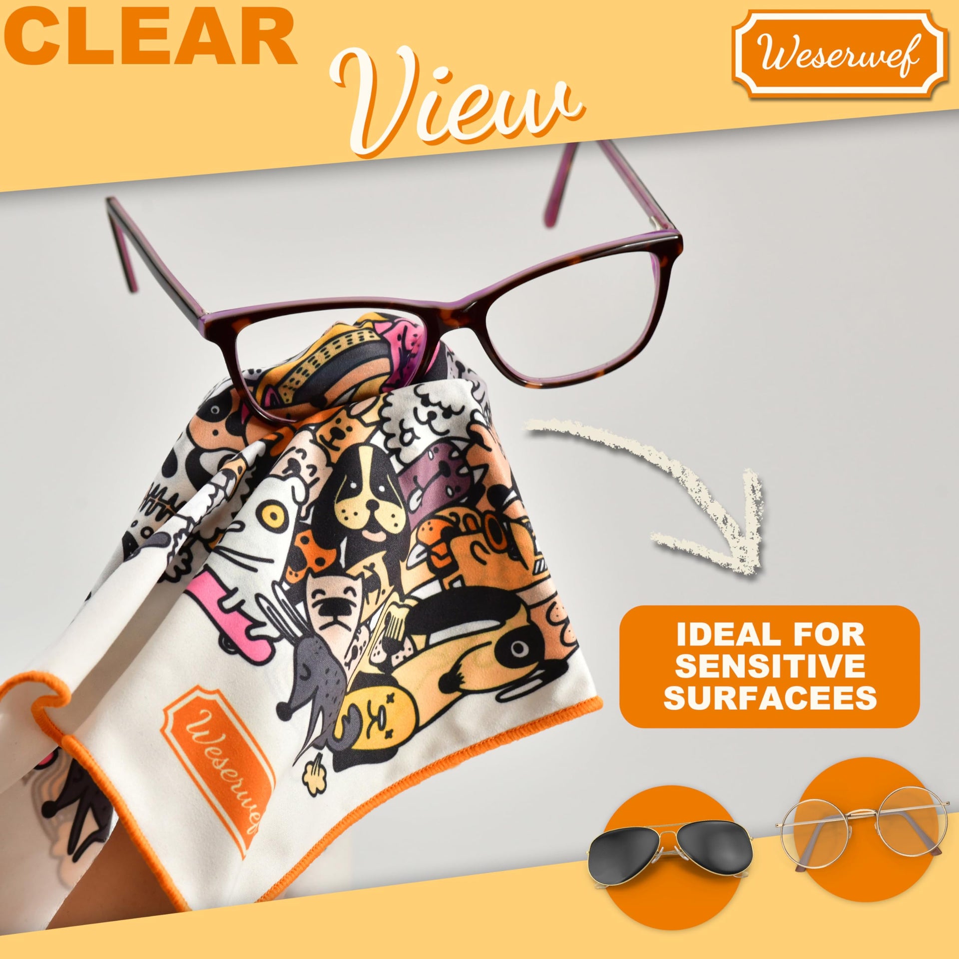 Design Microfiber Glasses Cleaning Cloth