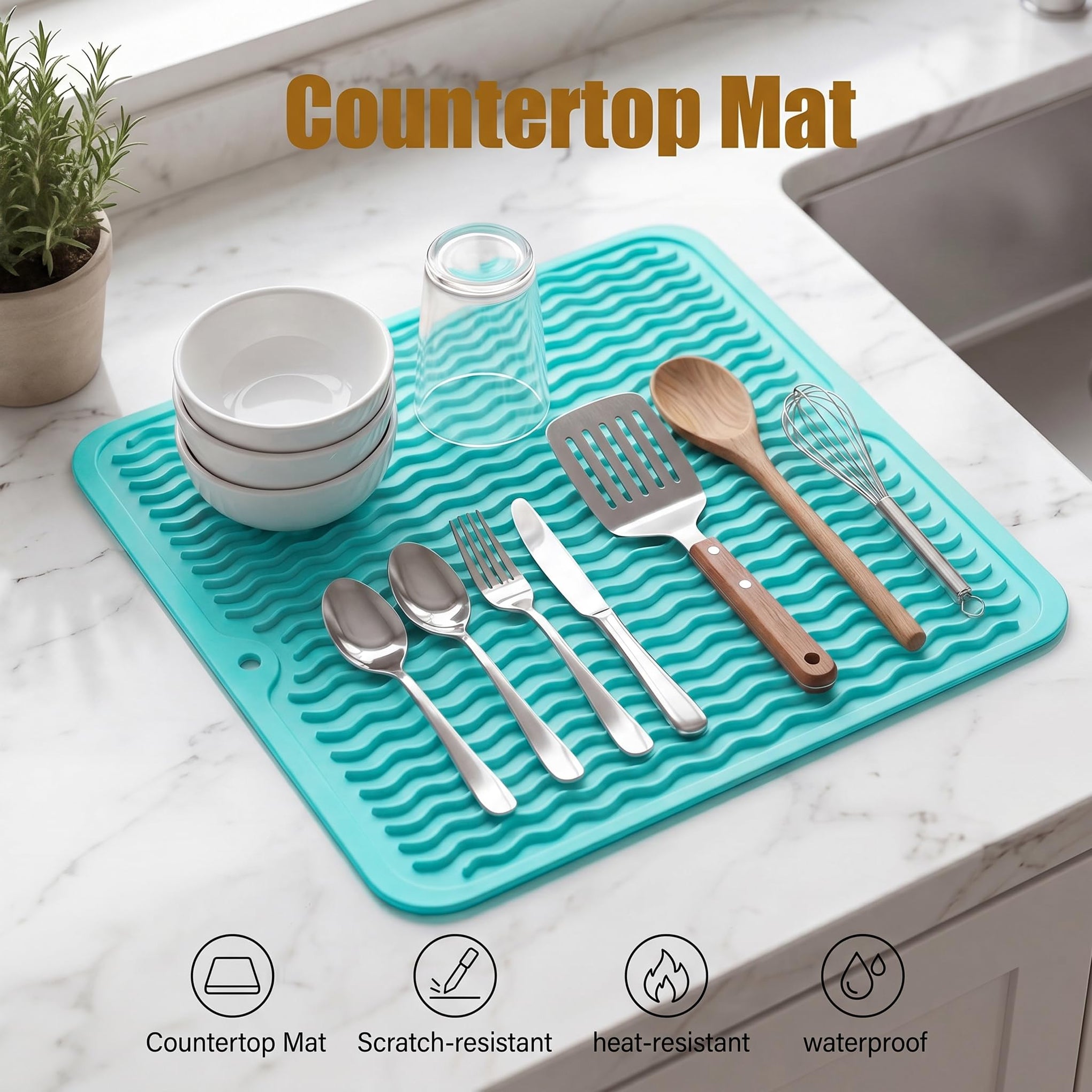 Silicone Dish Drying Mat for Multiple Usage