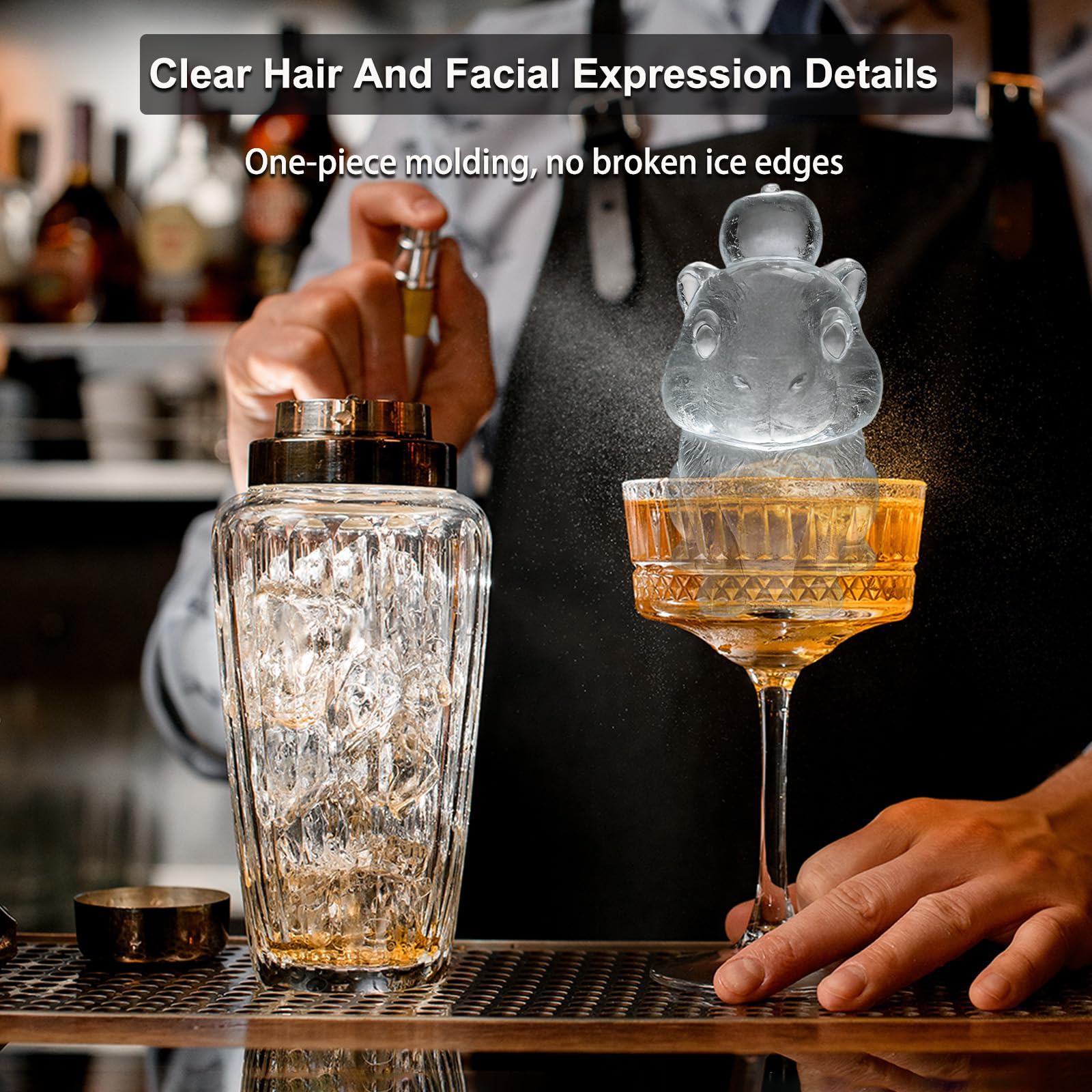 3D Capybara Ice Cube Silicone Molds Tray for Whiskey (2 Count)