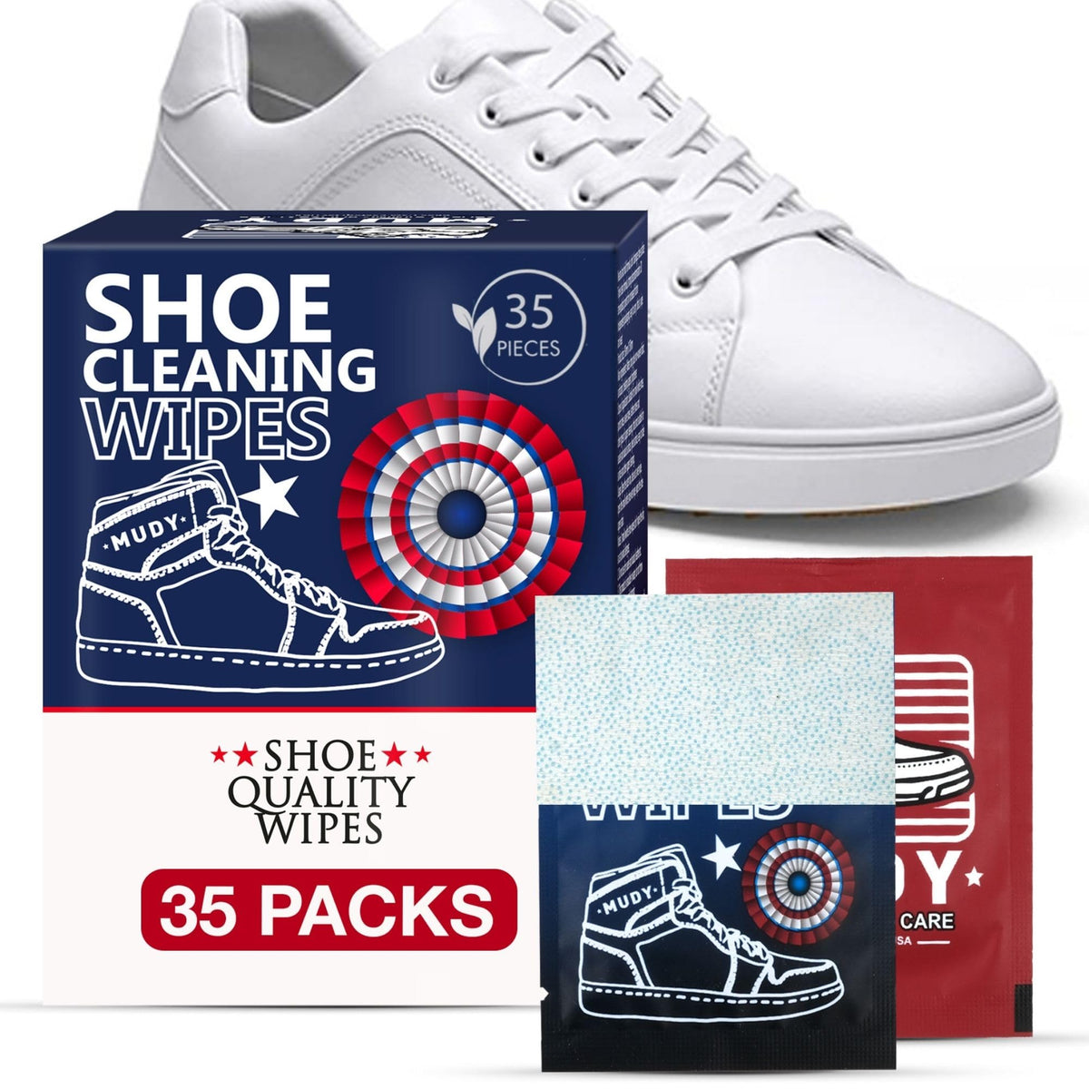 Shoe Cleaner Sneaker Cleaner Wipes 35 Packs Suede Leather Tennis Quick Cleaning Disposable Travel Portable Removes Dirt (35 Count)