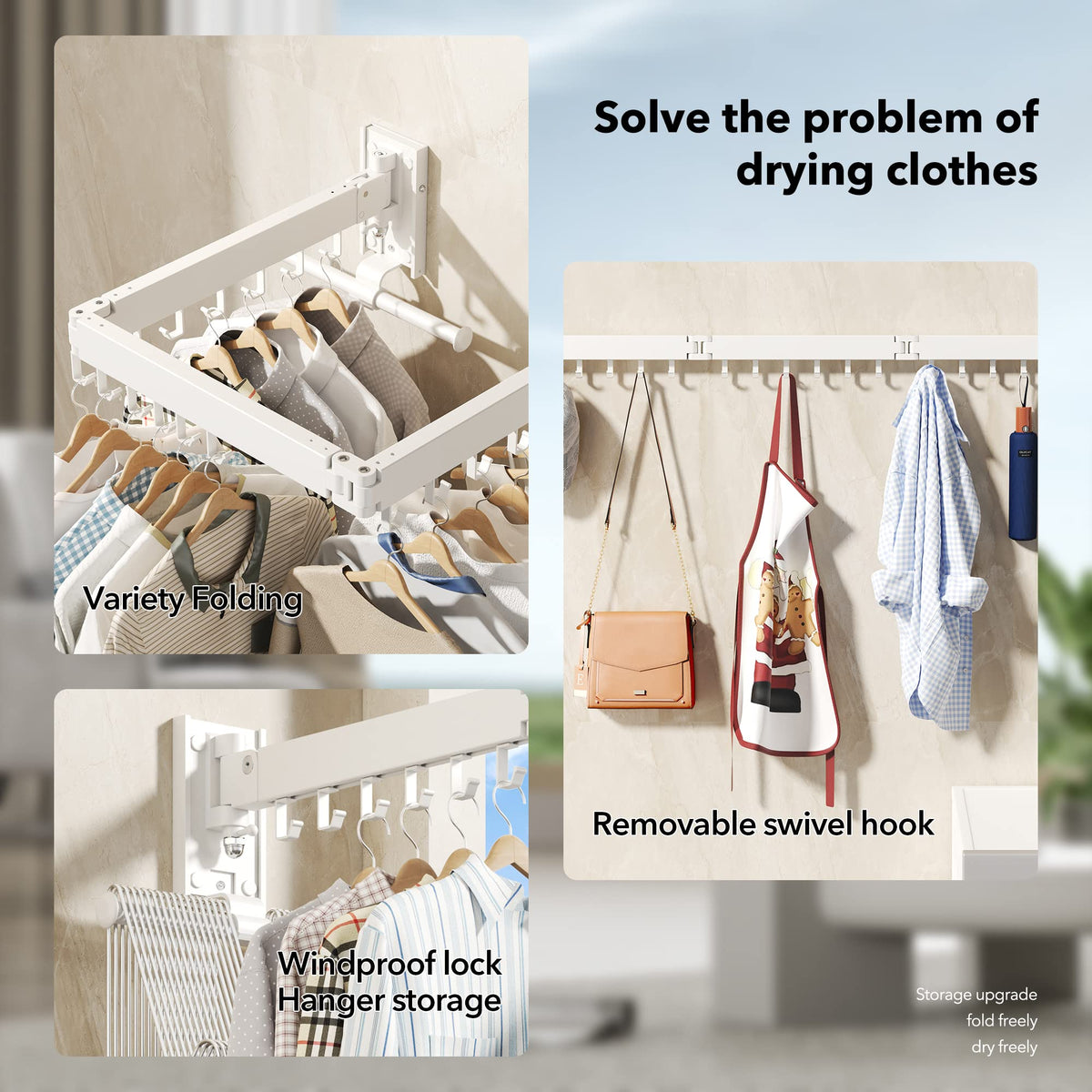 Wall Mounted Clothes Hanger Rack