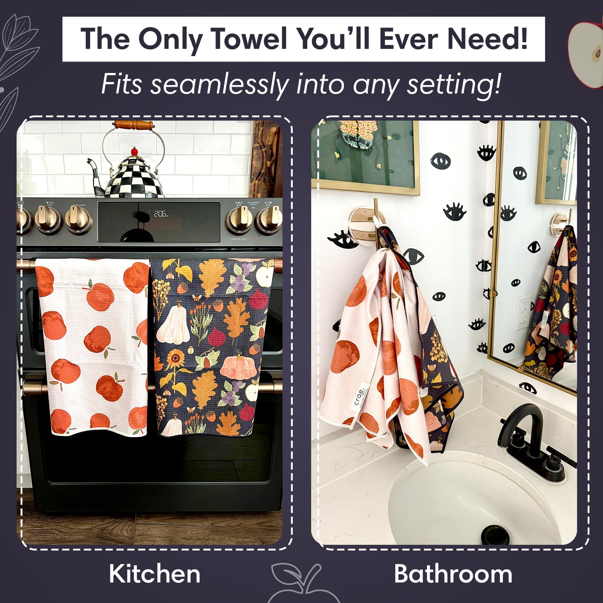 Double Sided Microfiber Hand Towels (2 Count)