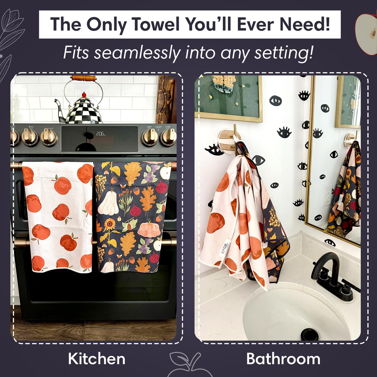 Double Sided Microfiber Hand Towels (2 Count)