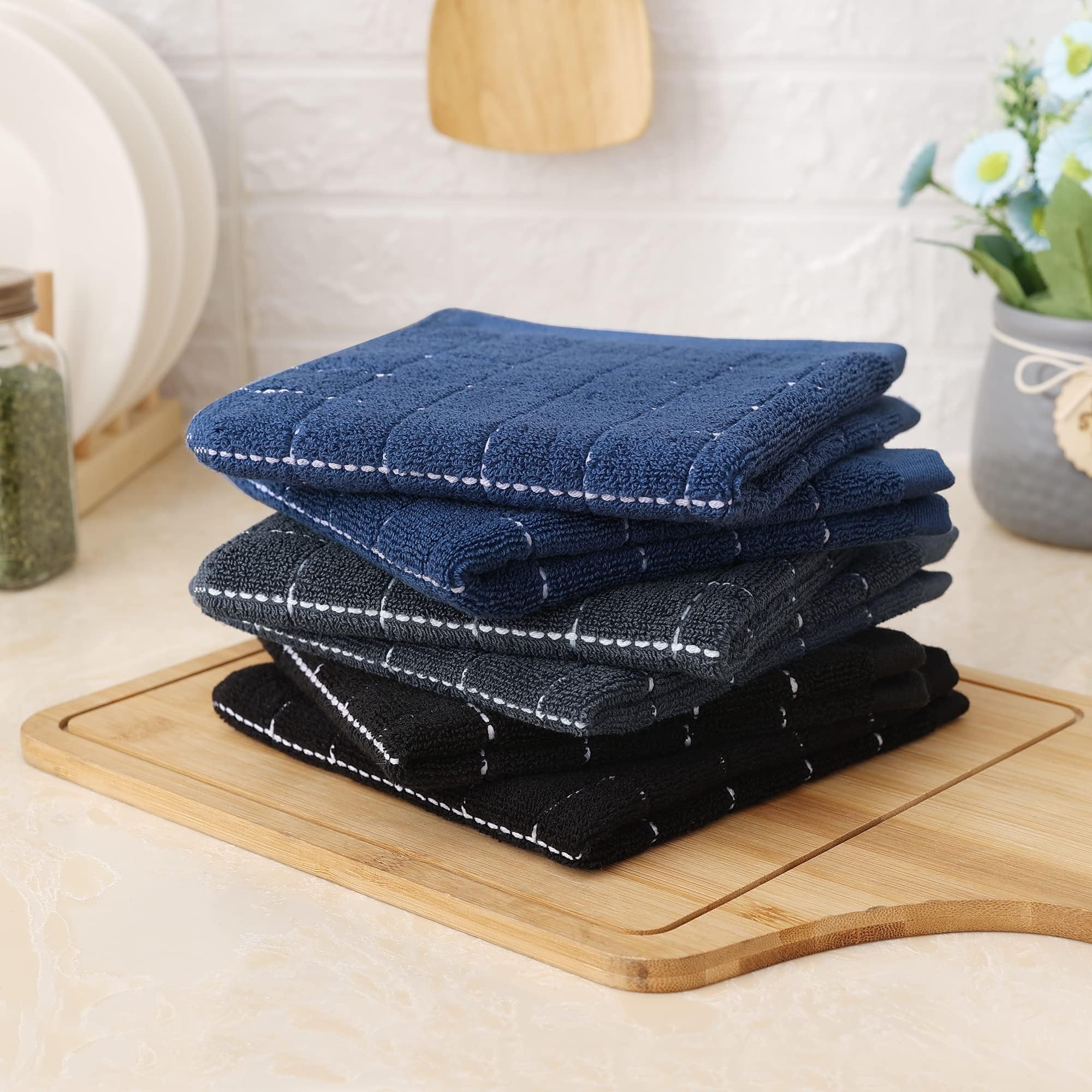 100% Cotton Terry Kitchen Dish Cloths (8 Count)