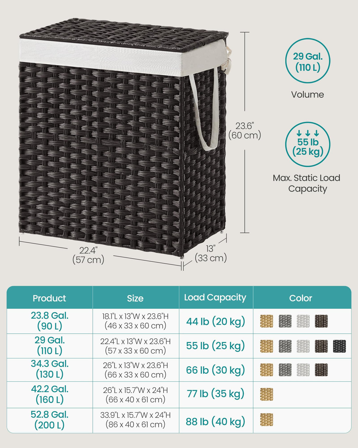 Laundry Hamper with Lid - ModHome Supplies