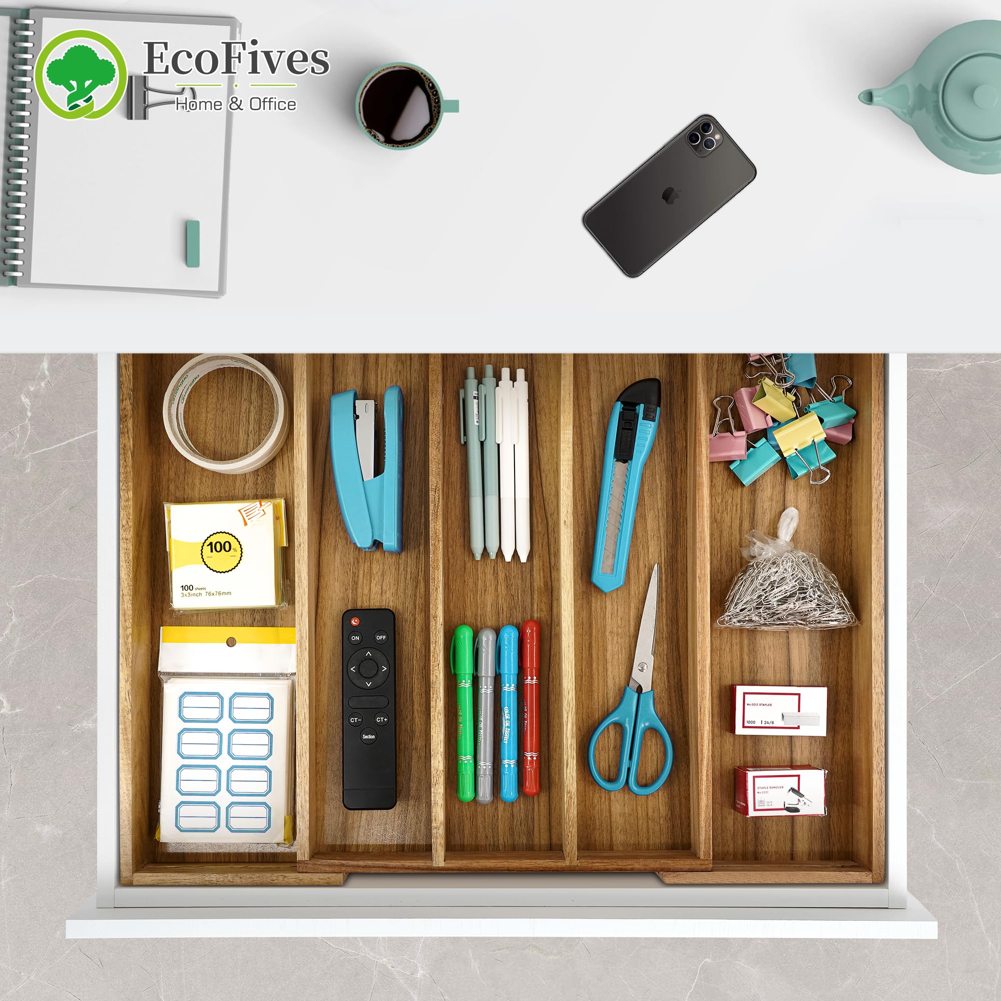 Luxury Acacia Silverware Organizer