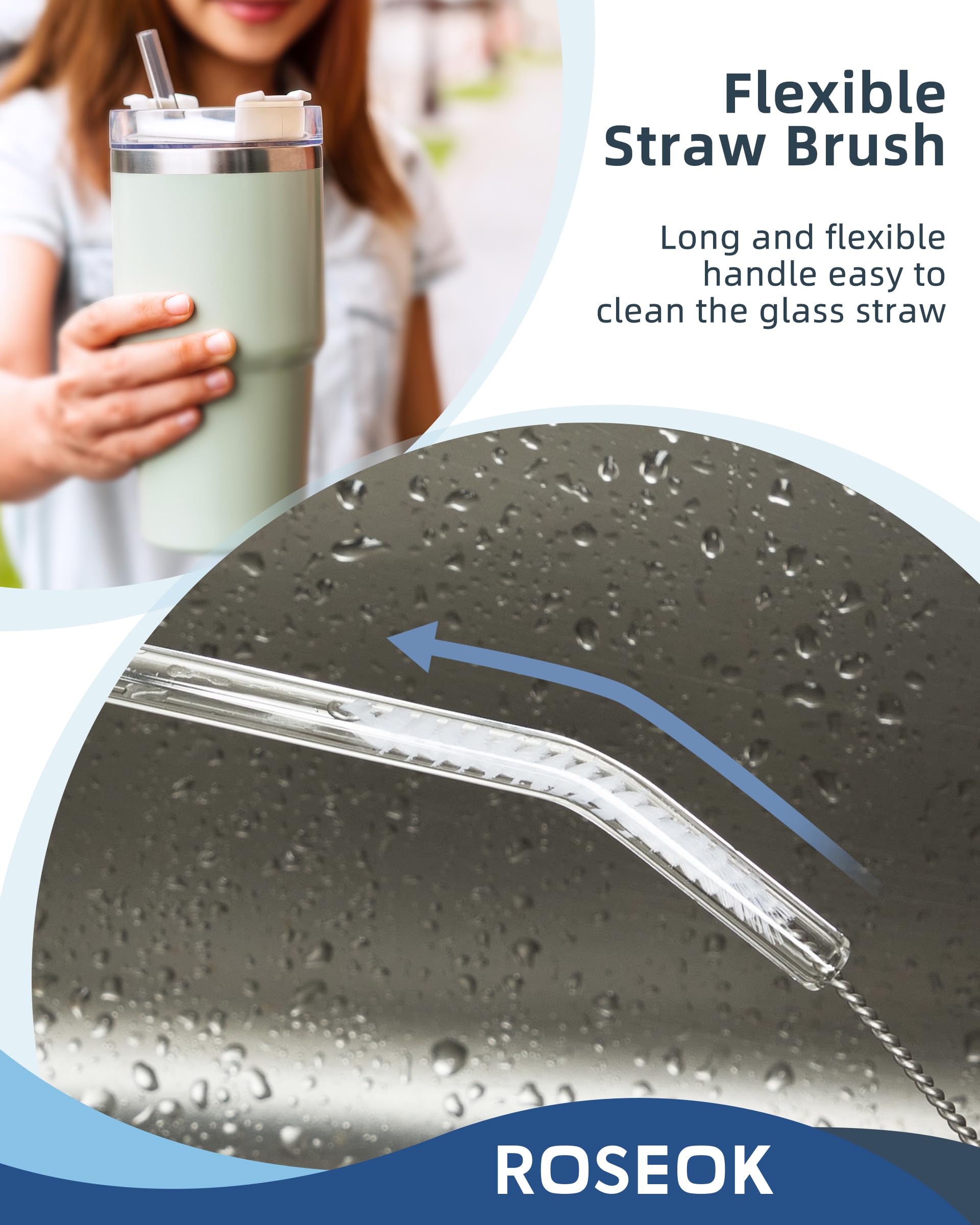 2 in 1 Bottle Brush with Straw Cleaner Brush (2 Count)
