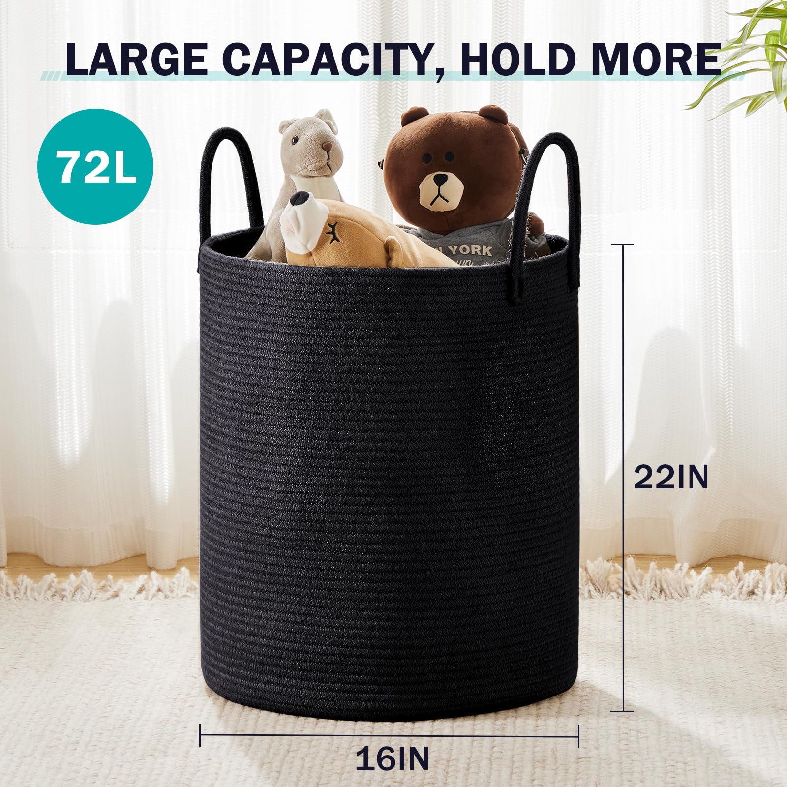 Woven Rope Laundry Hamper Basket - ModHome Supplies
