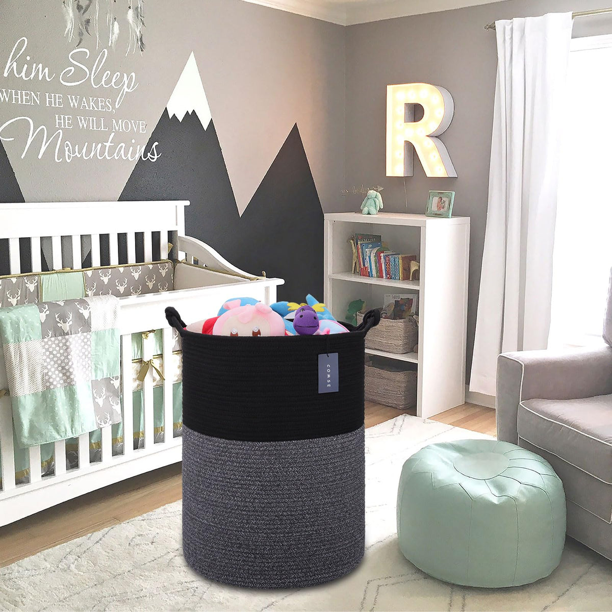 Tall Woven Blanket & Laundry Basket