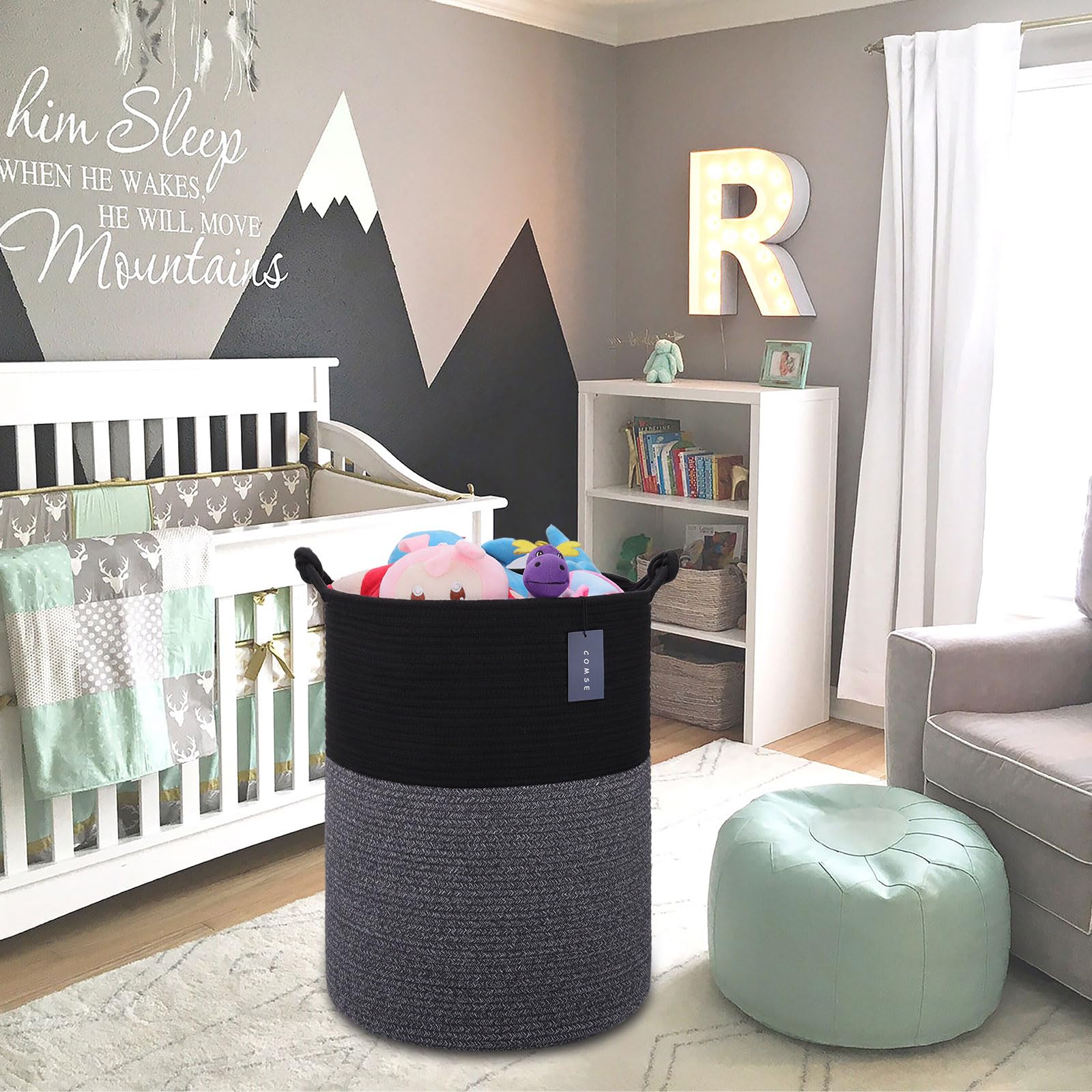 Tall Woven Blanket & Laundry Basket