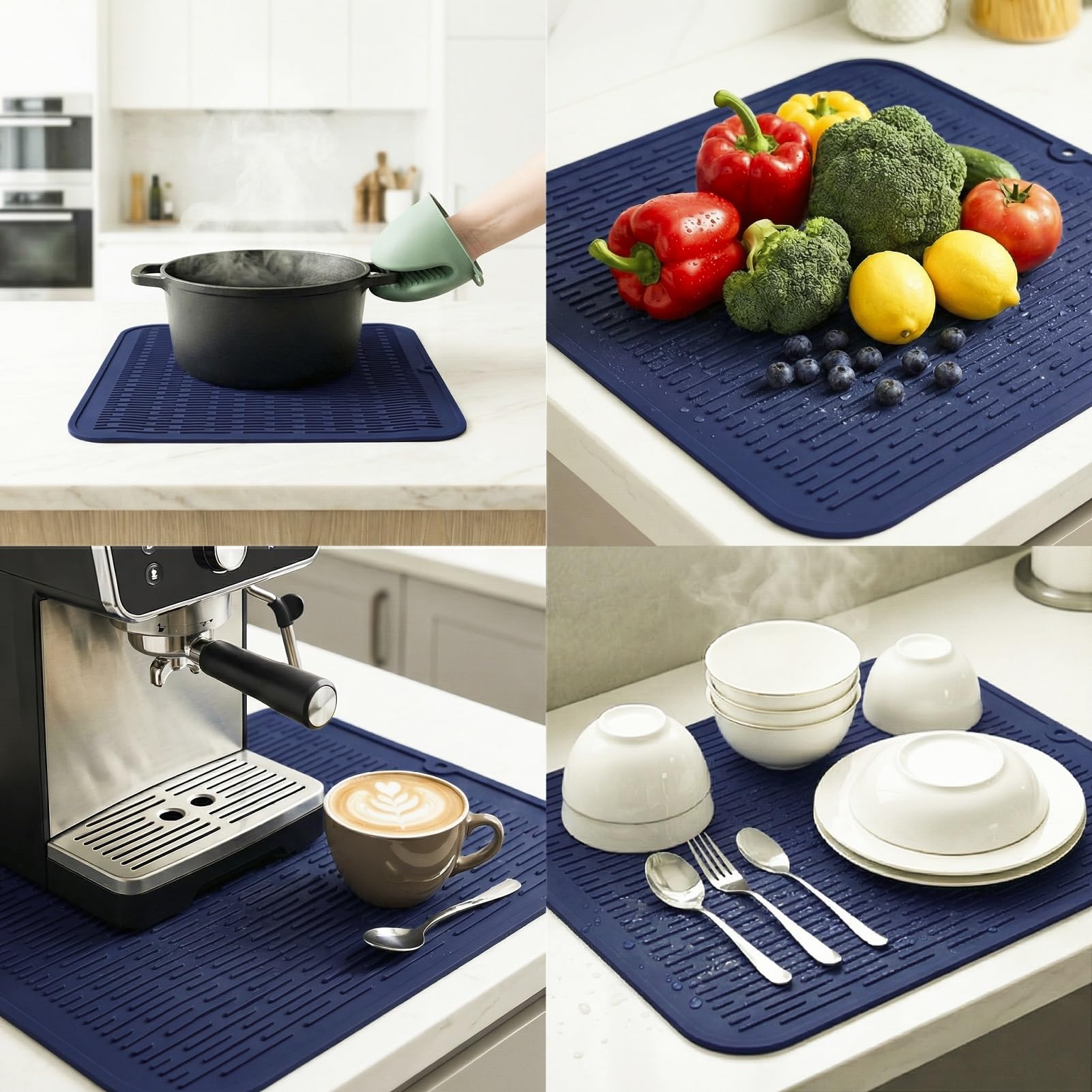 Silicone Dish Drying Mat for Multiple Usage