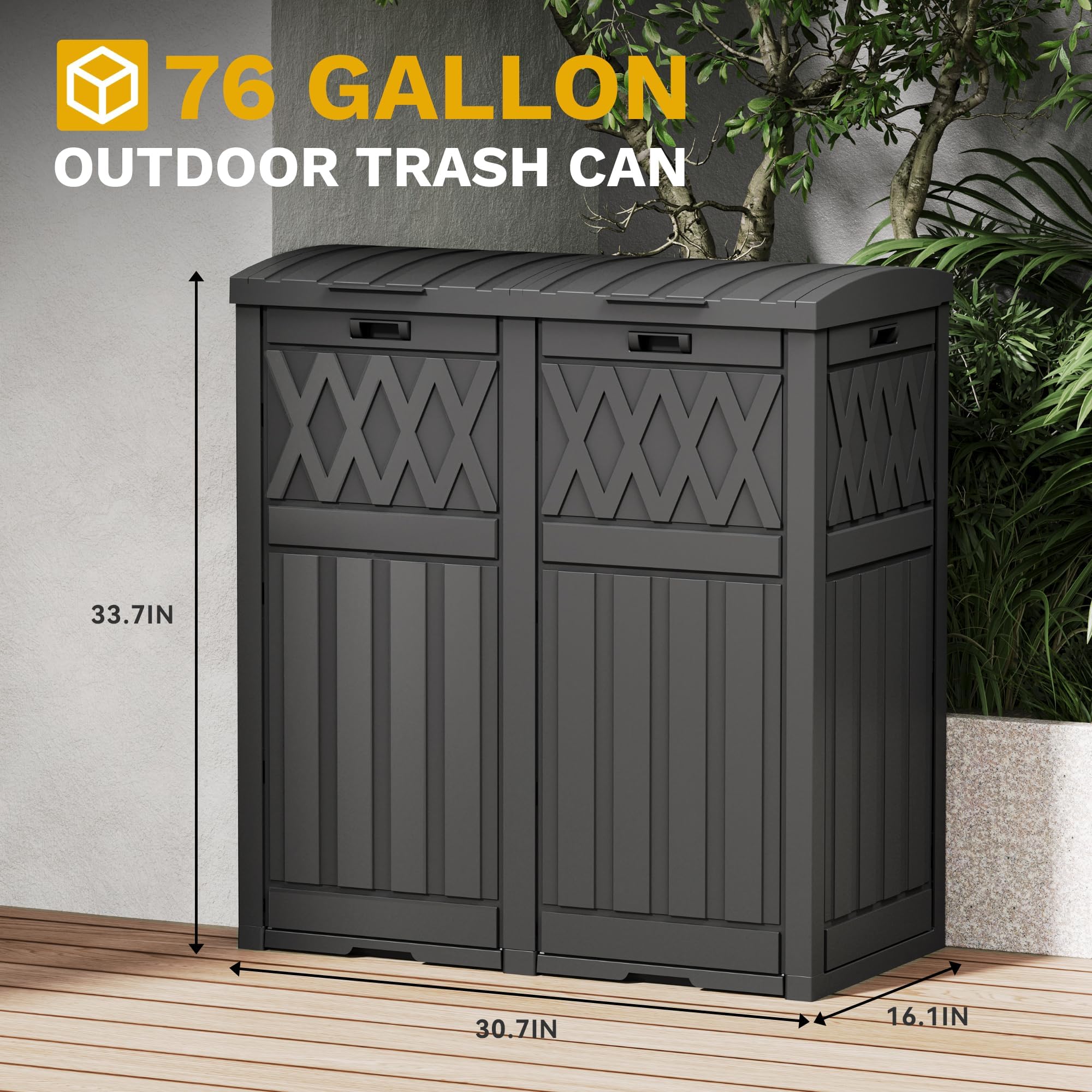 76 Gallon Garbage Dual Can