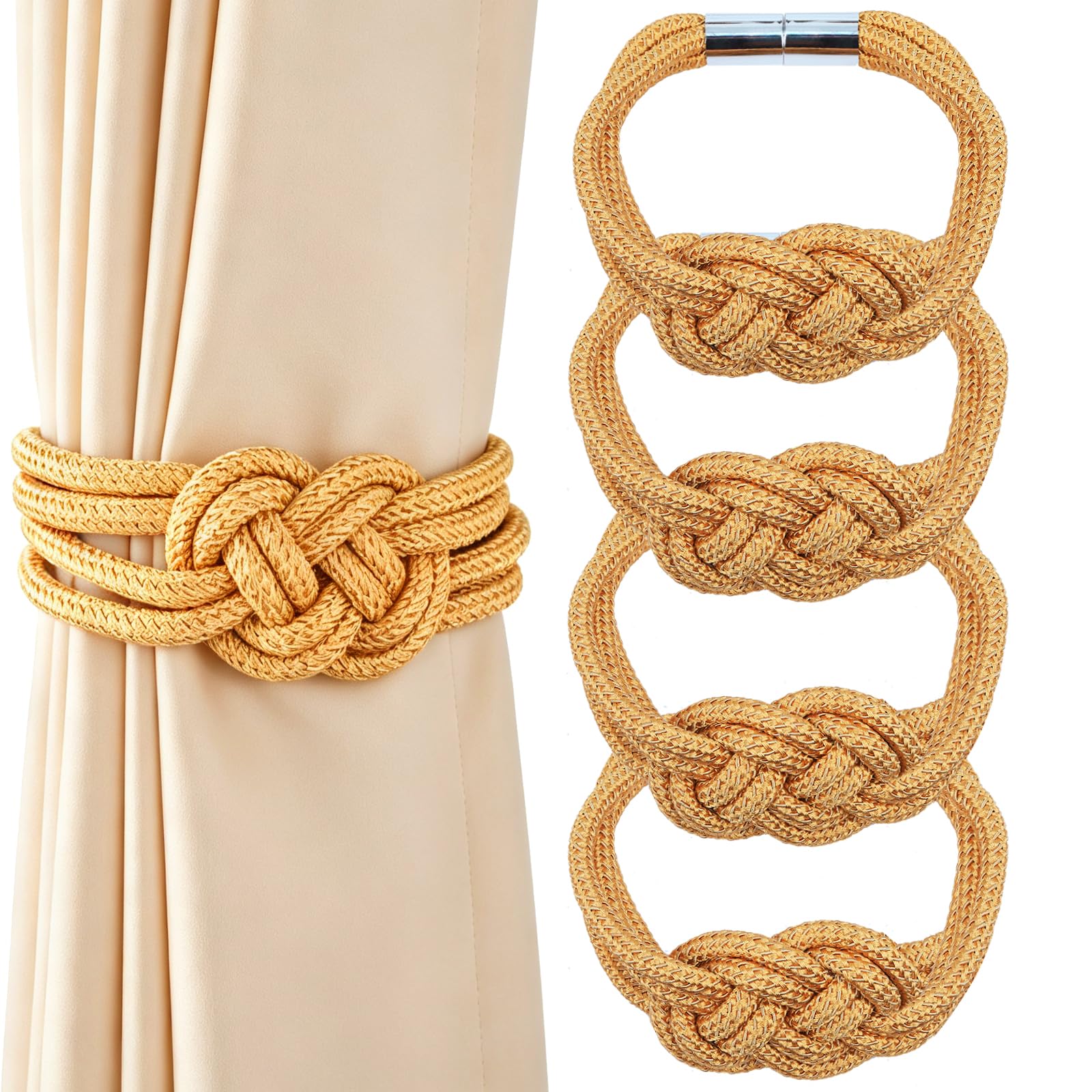 4 Pack Magnetic Curtain Tiebacks (4 Count)