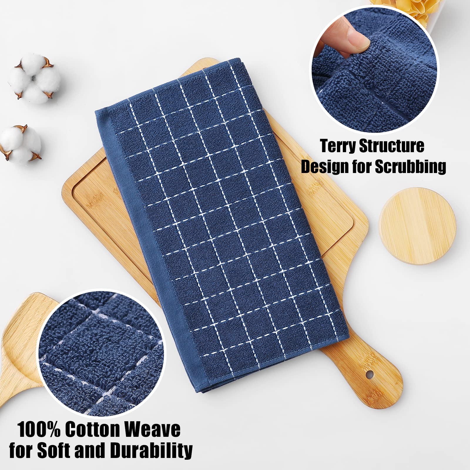 100% Cotton Terry Kitchen Dish Cloths (6 Count)