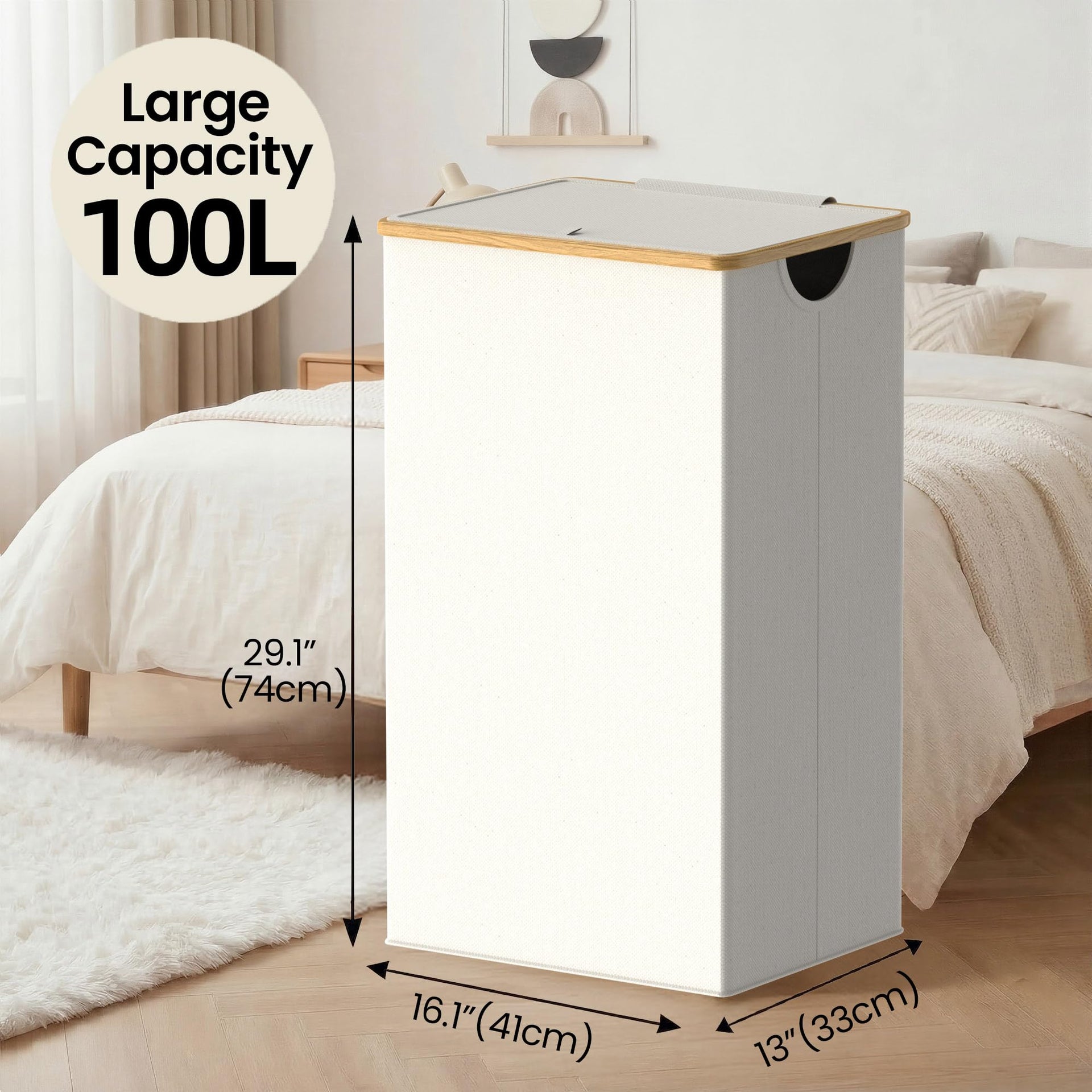 Laundry Basket with Lid and Removable Bag