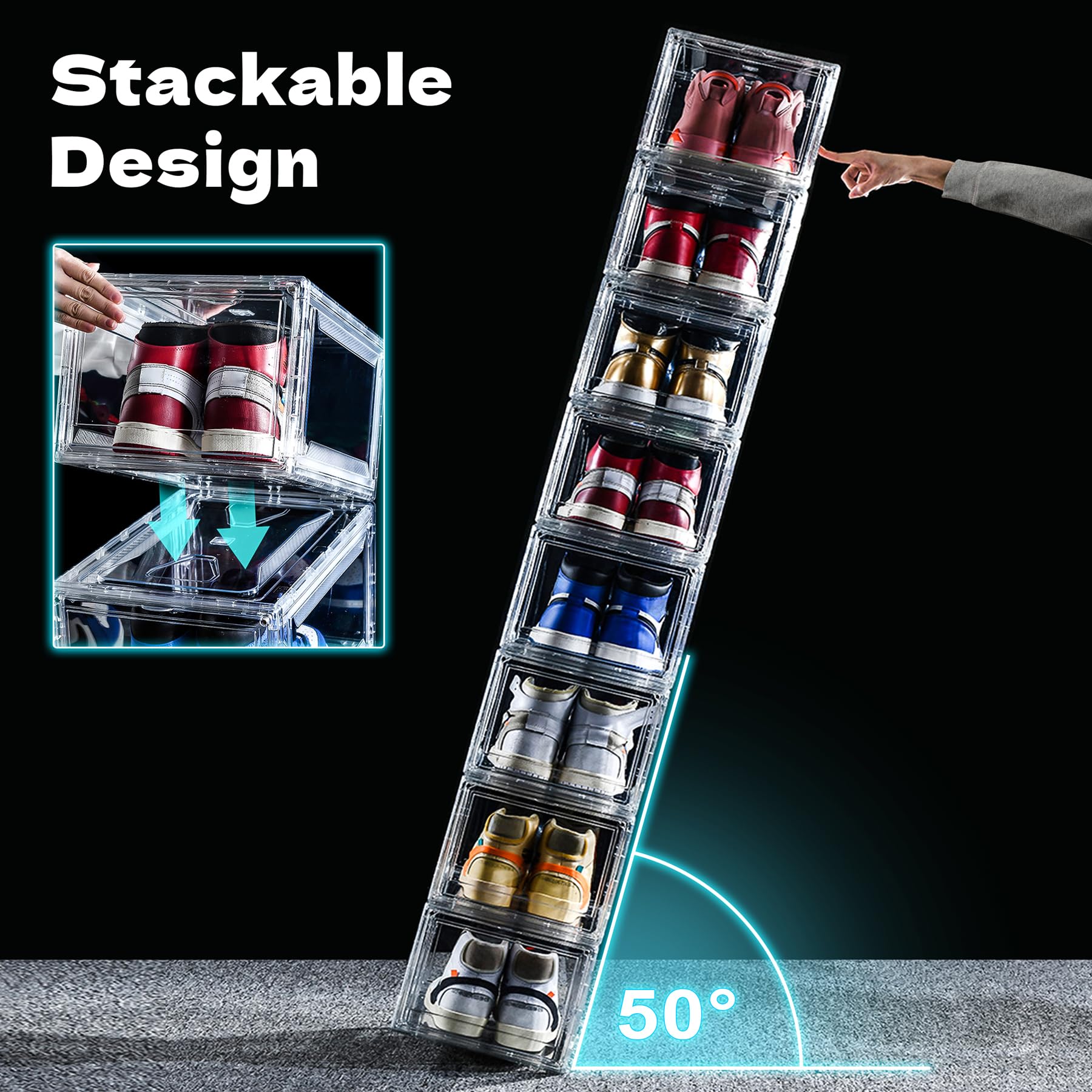 6 Pack Acrylic Shoe Boxes (6 Count)