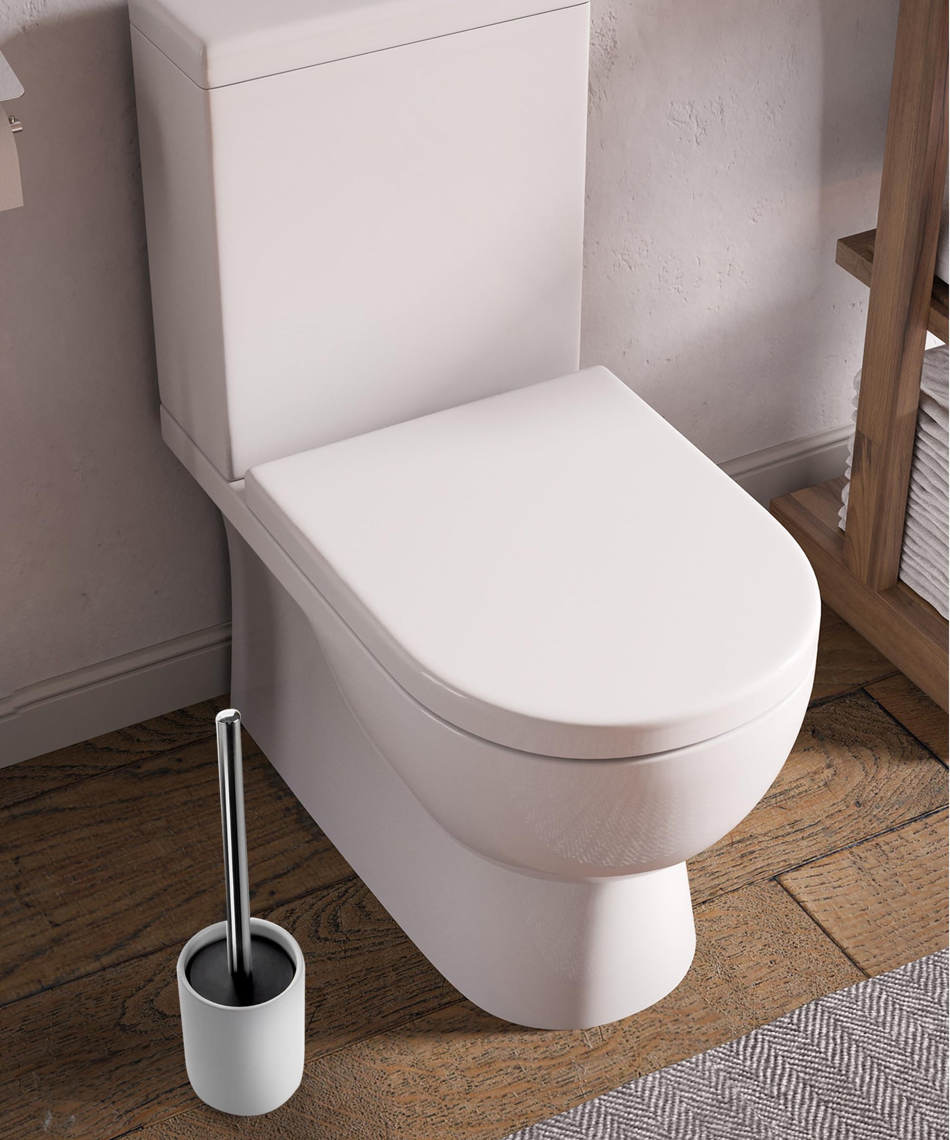 Ceramic Toilet Brush and Holder Set (3 Count)
