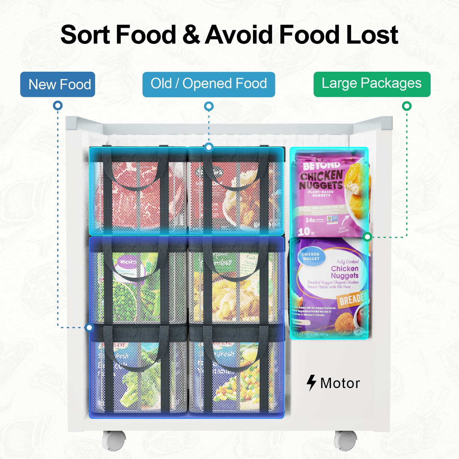 Deep Freezer Organizer Bins (6 Count)