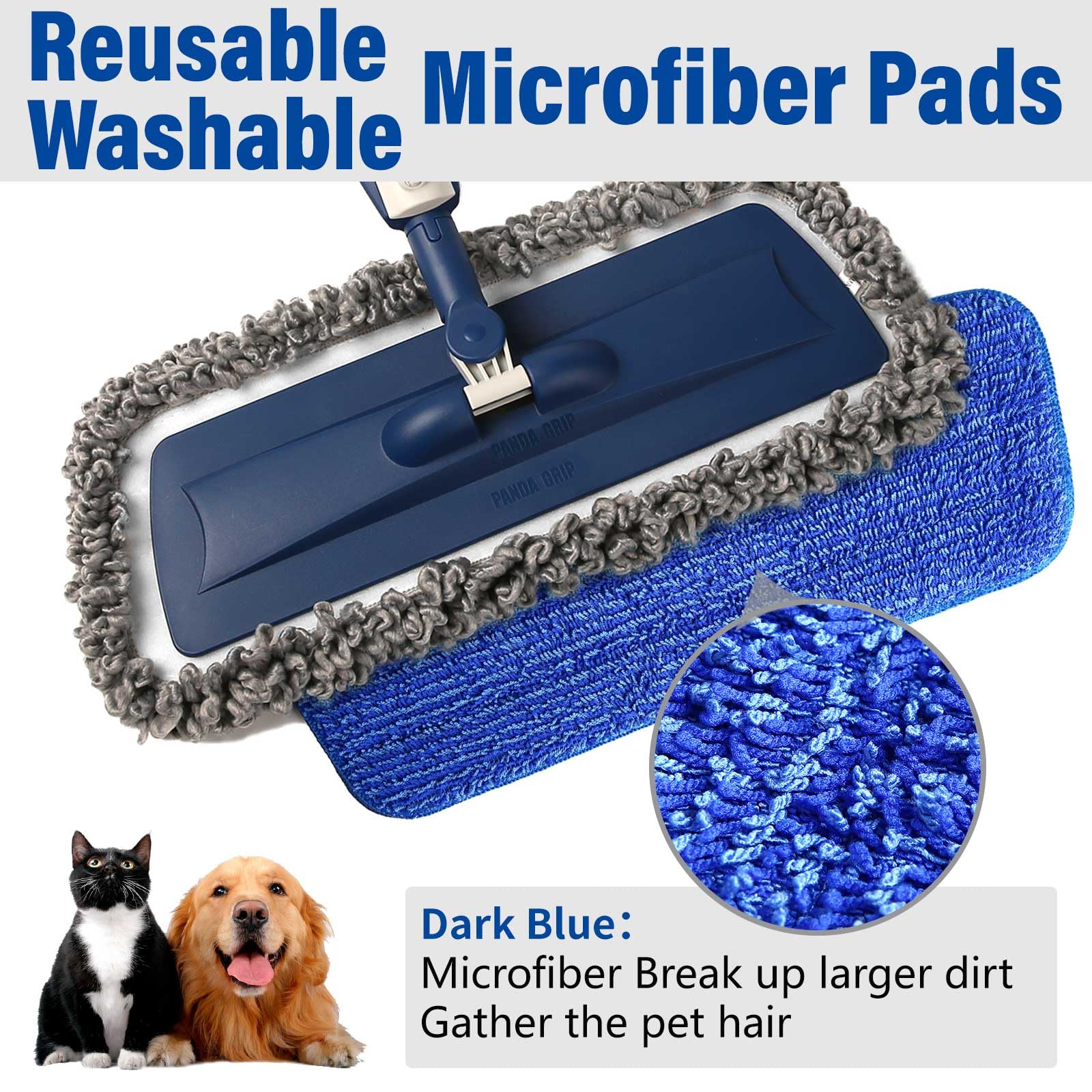 Wet Spray Mop for Floor Cleaning with 14 oz Bottle & 3 Microfiber Pads