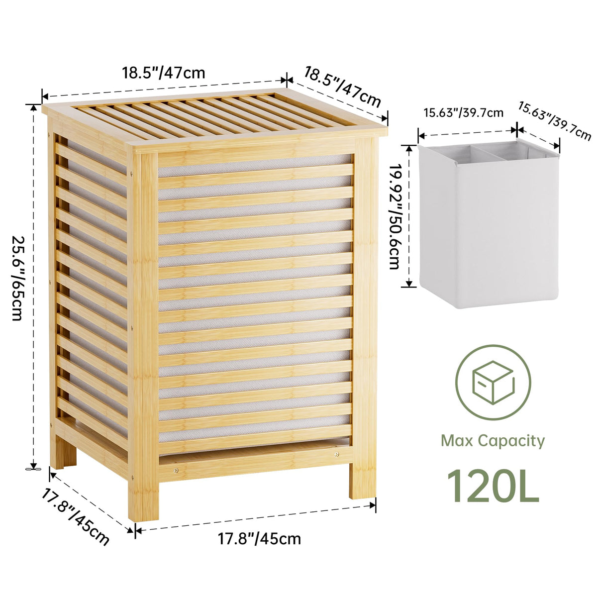 Double Laundry Hamper with Lid