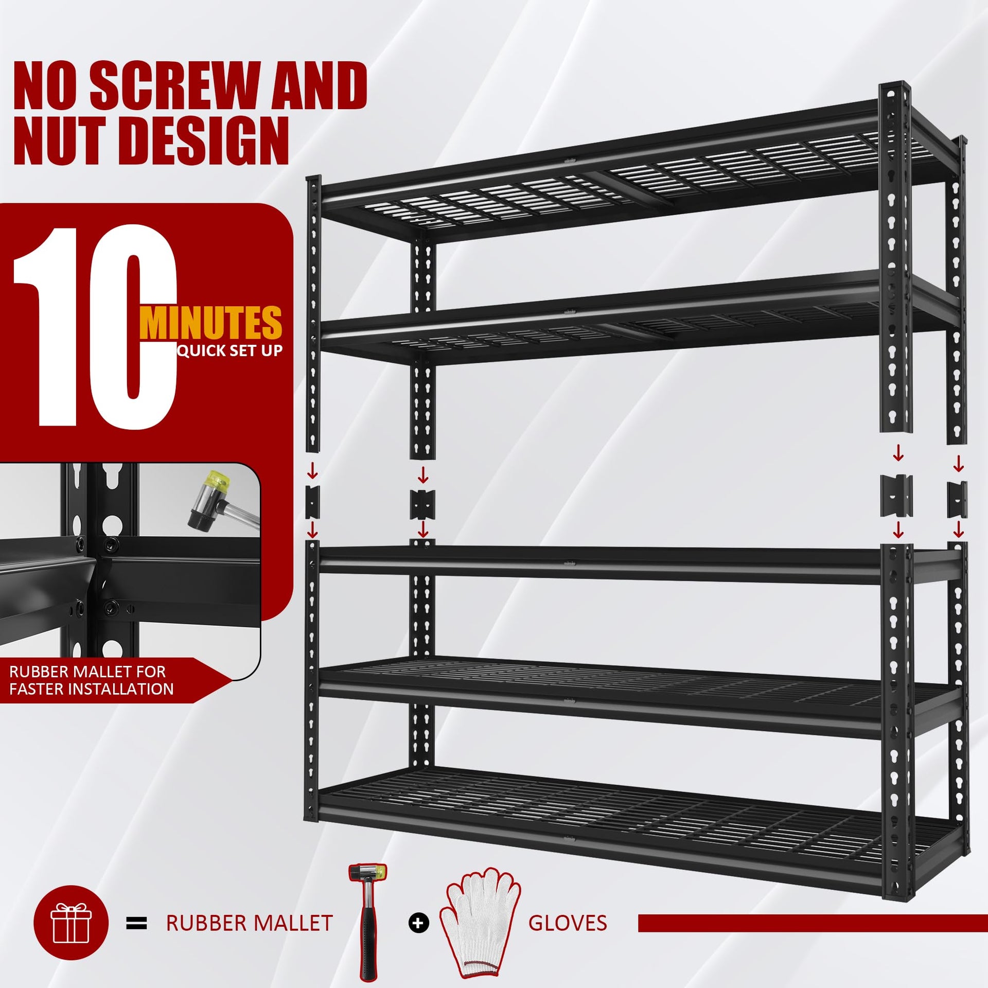 48" W Garage Shelving Heavy Duty 5