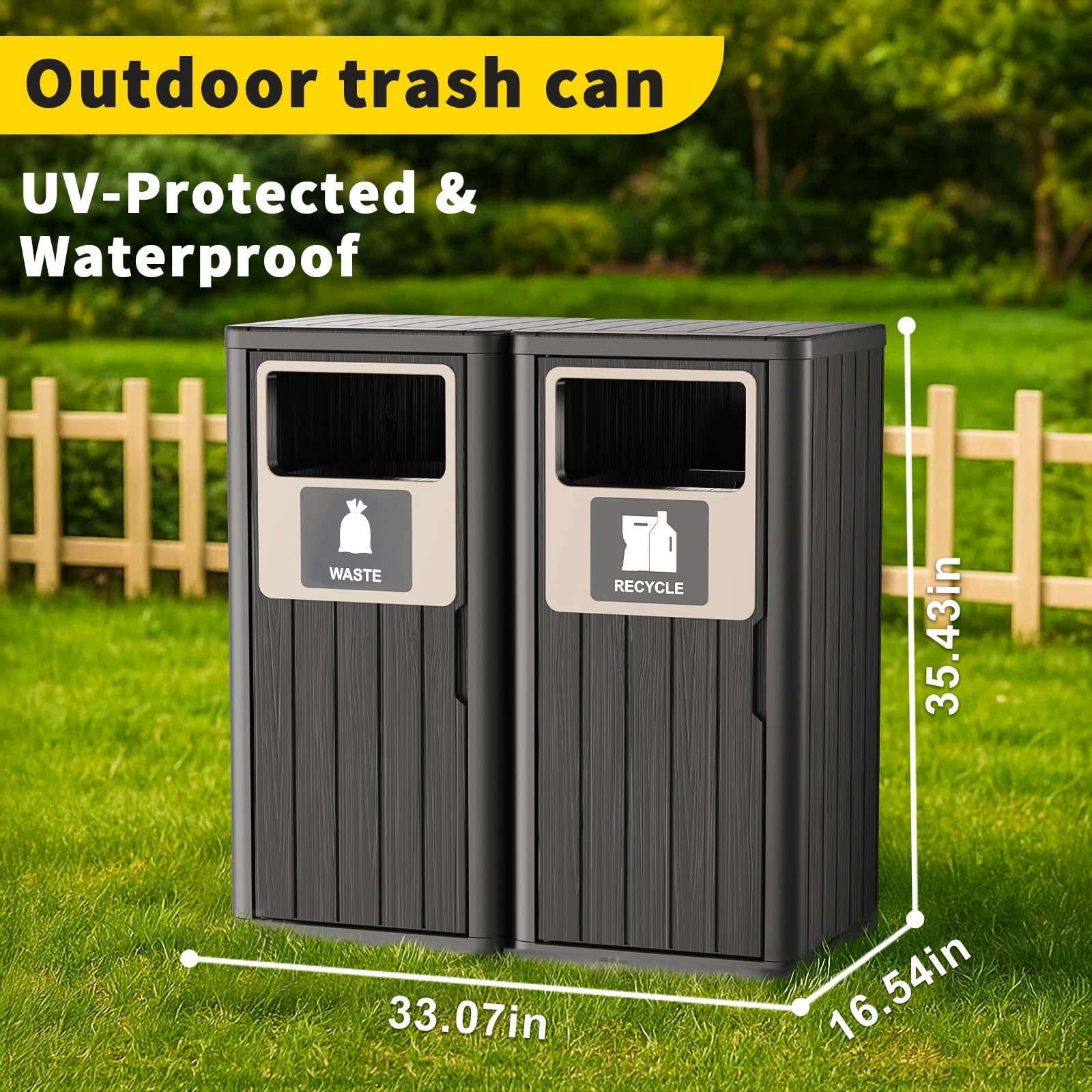 Outdoor Double Barrel Trash Can