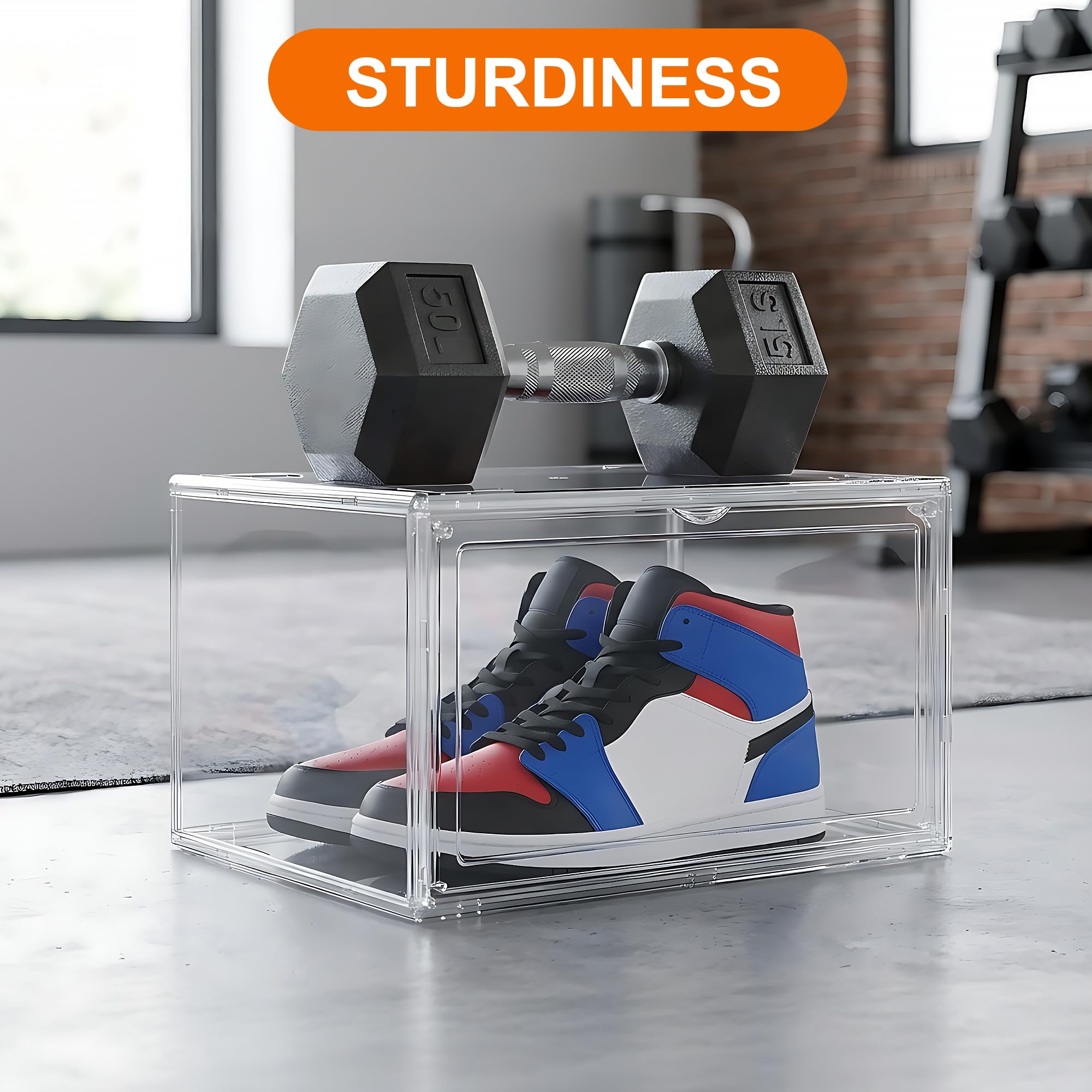 12 Pack Acrylic Shoe Boxes Side Open (12 Count)
