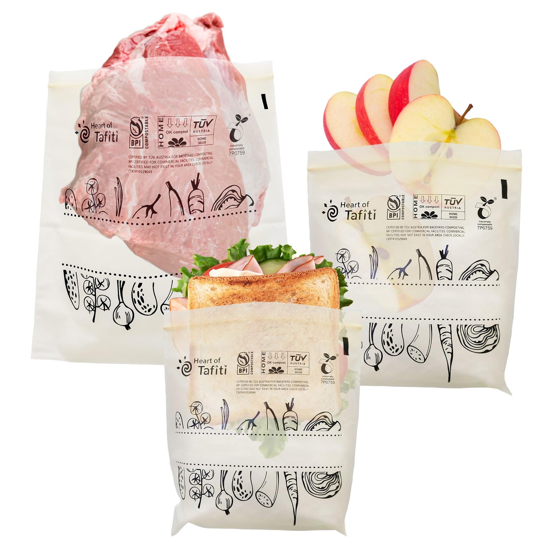 Compostable Food Storage Bags Variety Pack (110 Count)