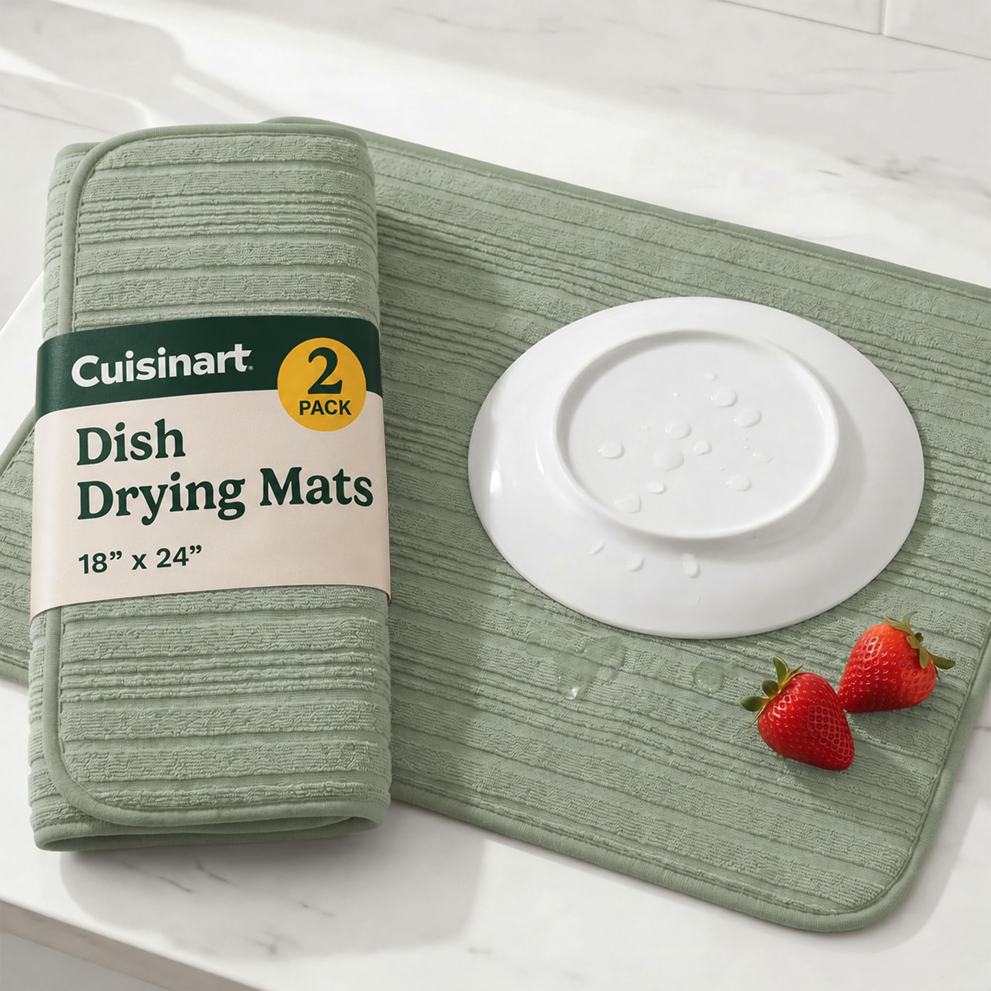 Cuisinart Dish Drying Mat for Kitchen Counter (2 Count)