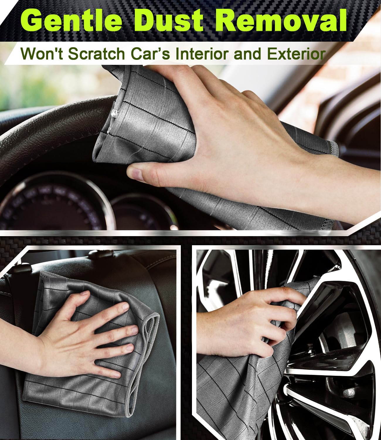 Microfiber Towels Cars Wash Drying Cleaning Cloth (4 Count)
