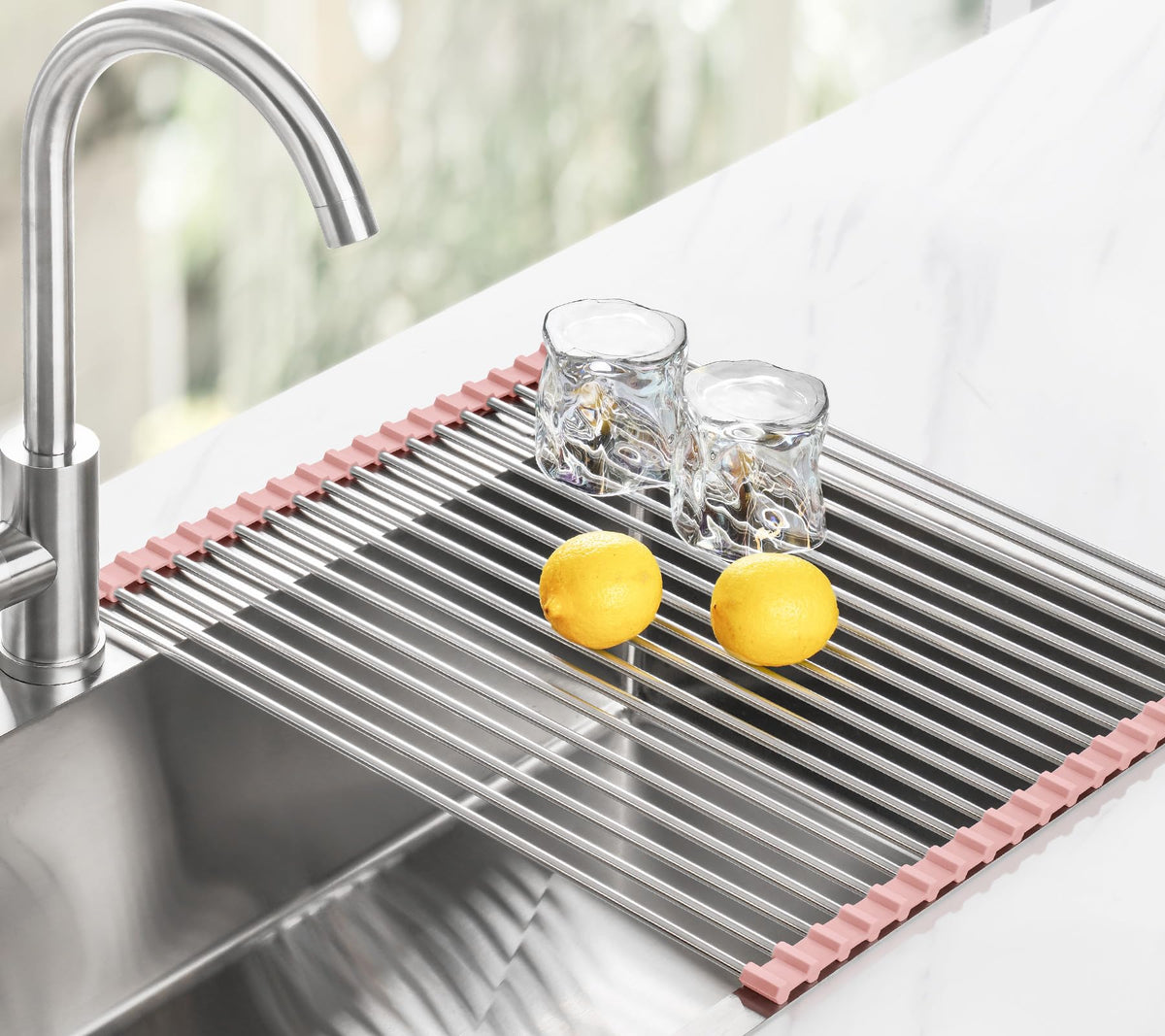 Roll Up Dish Drying Rack Over Sink